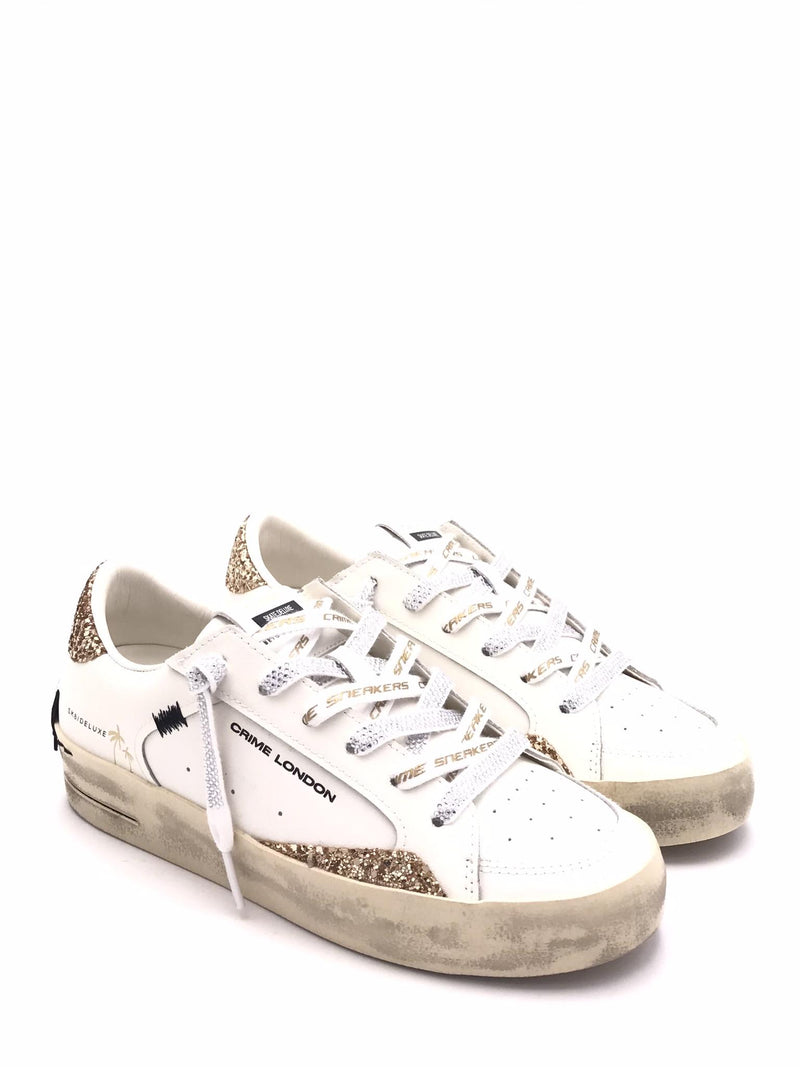 Sneakers Sk8 delux bianca e argento 29102 BIANCO/ORO CRIME LONDON 