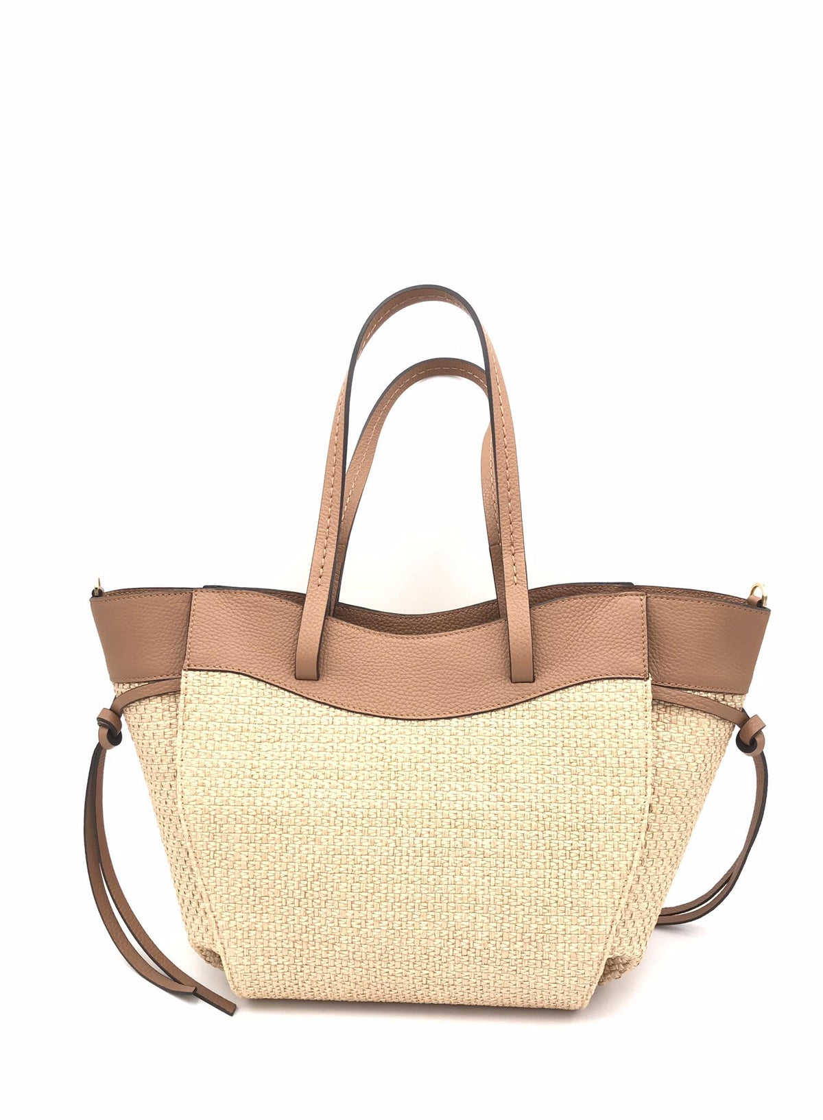 Borsa Sofia raffia naturale e pelle cuoio 2920P CUOIO LORISTELLA 