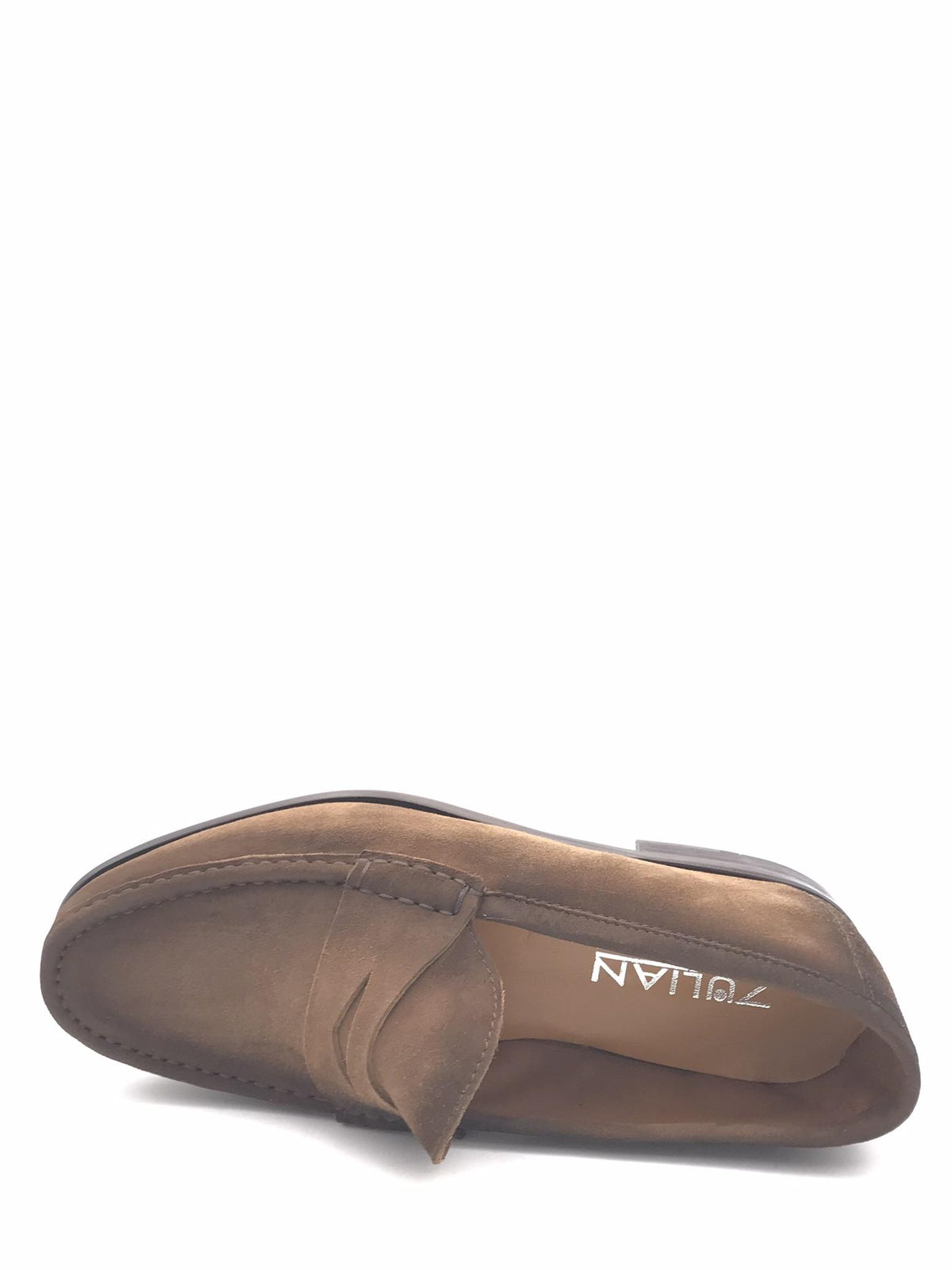 Mocassino sfoderato in camoscio marrone vintage