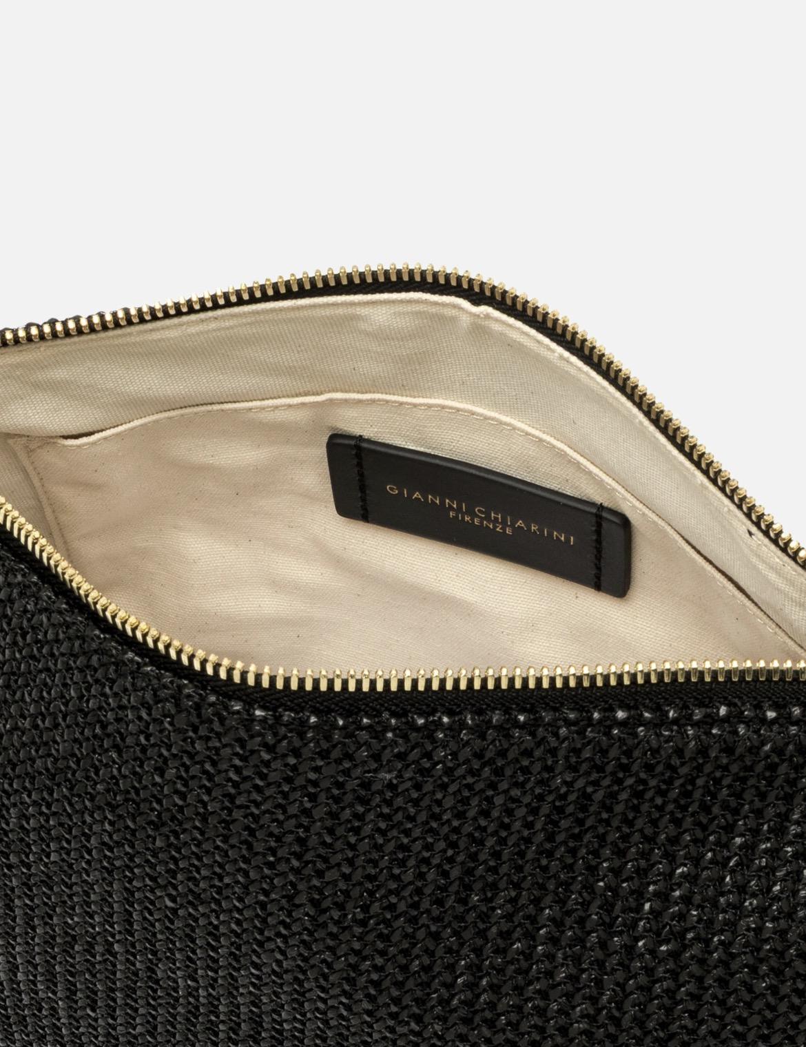 Borsa Nora pouch in raffia nero BS10225 TWIST-LSNERO GIANNI CHIARINI 