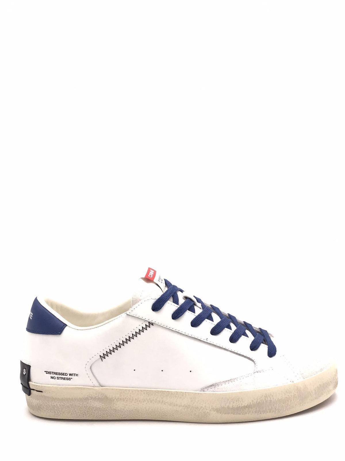 Sneakers uomo Distrassed bianco-blu