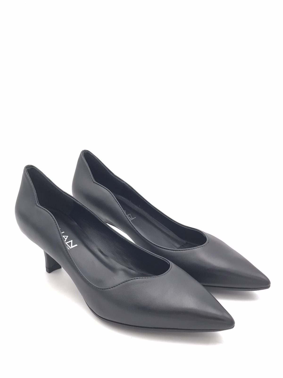 Decolletè Lory scollo assimetrico in pelle nera 1172 NERO ZULIAN 