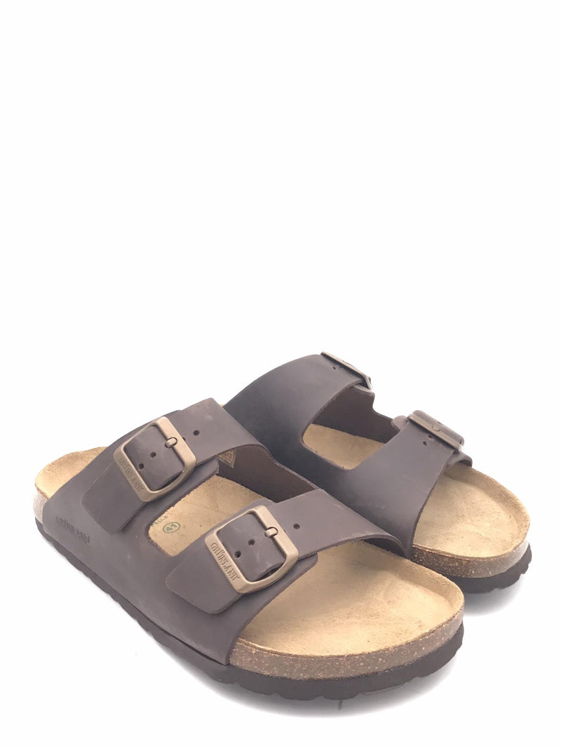 Ciabatta uomo Bobo doppia fibbia mogano CB 1631 MARRONE GRUNLAND 