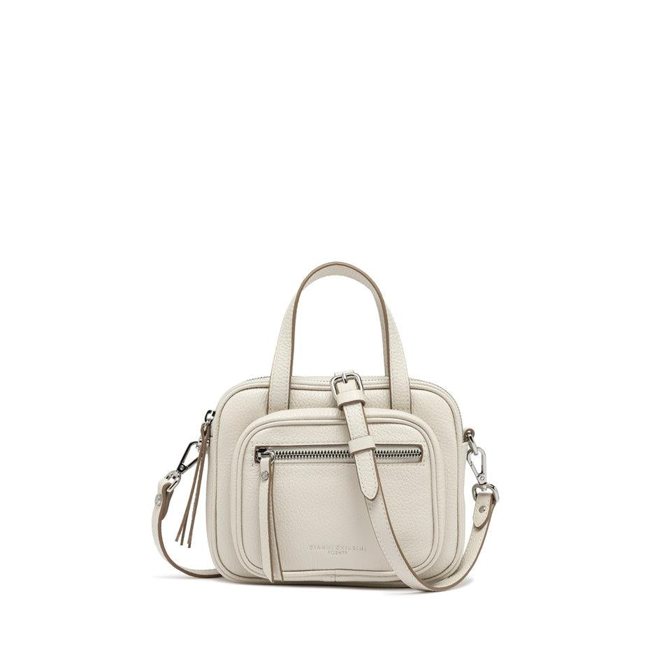 Borsa Carre small in pelle bottalata marble BS11805 LATTE GIANNI CHIARINI 