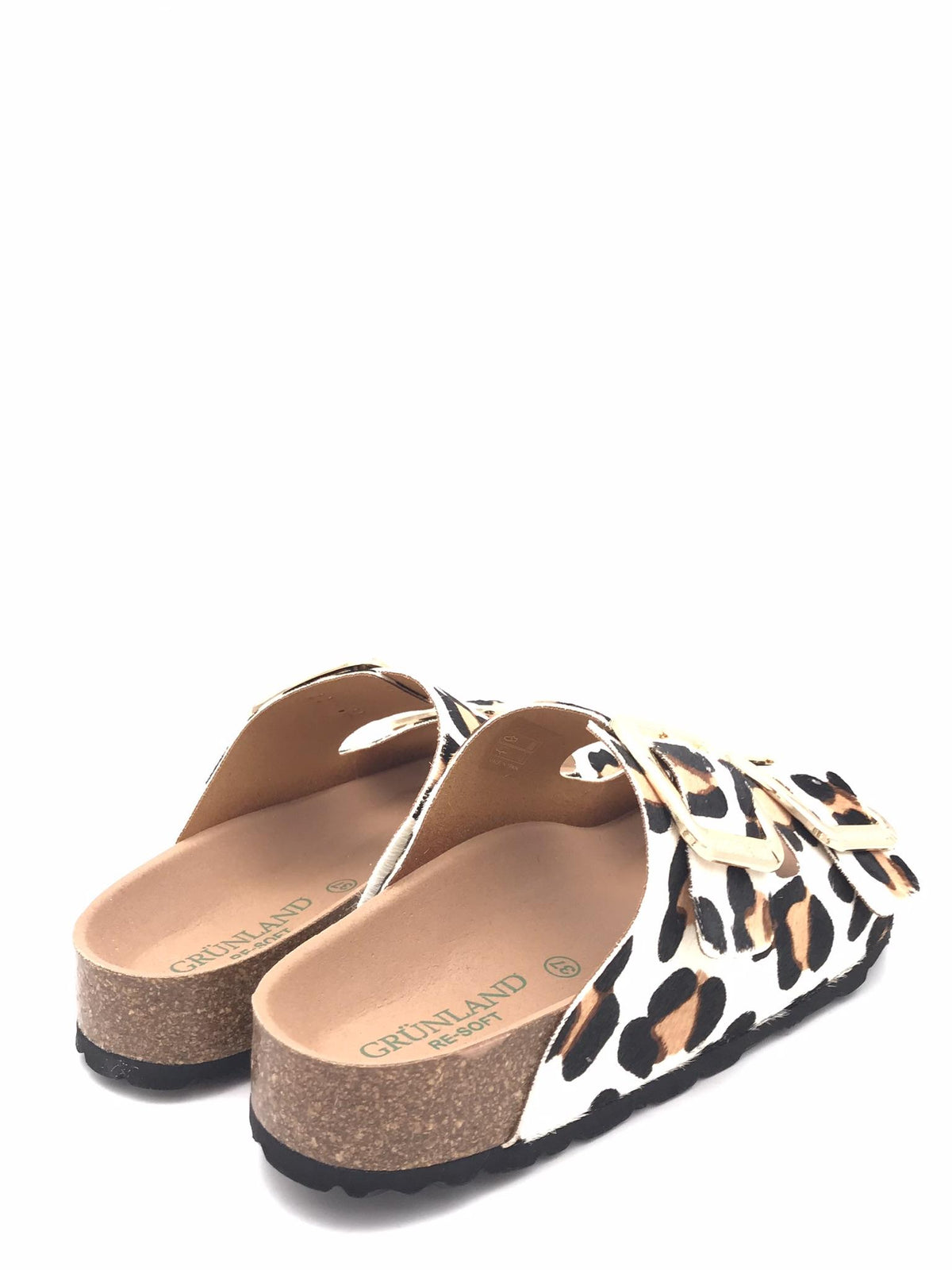 Ciabatta donna Enny in cavallino leopardato beige