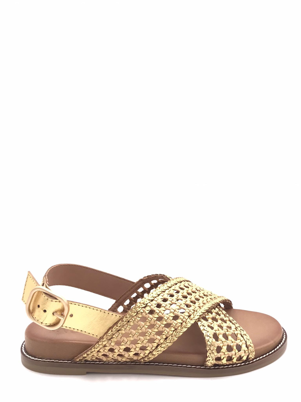 Sandalo incrociato intrecciato oro H26229 ORO INUOVO 