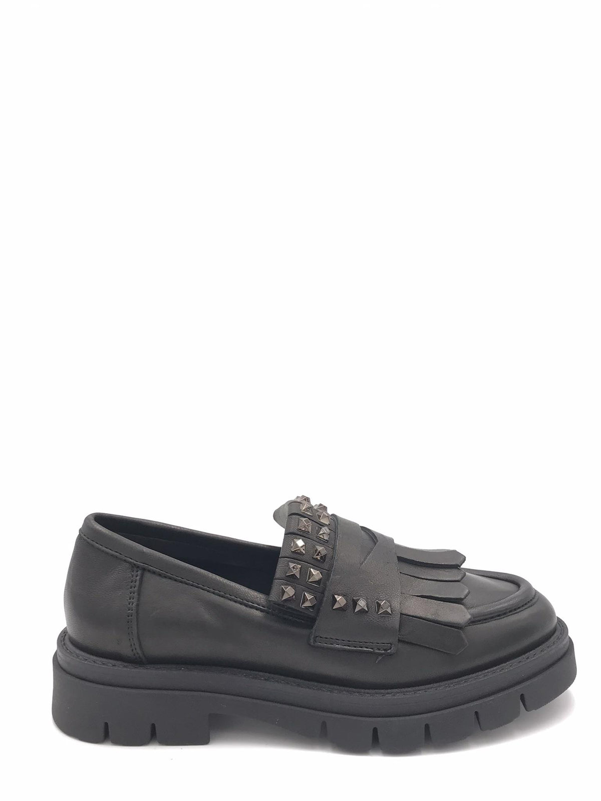 Mocassino Sidney nero con borchie PL4Y76 NERO ZULIAN 