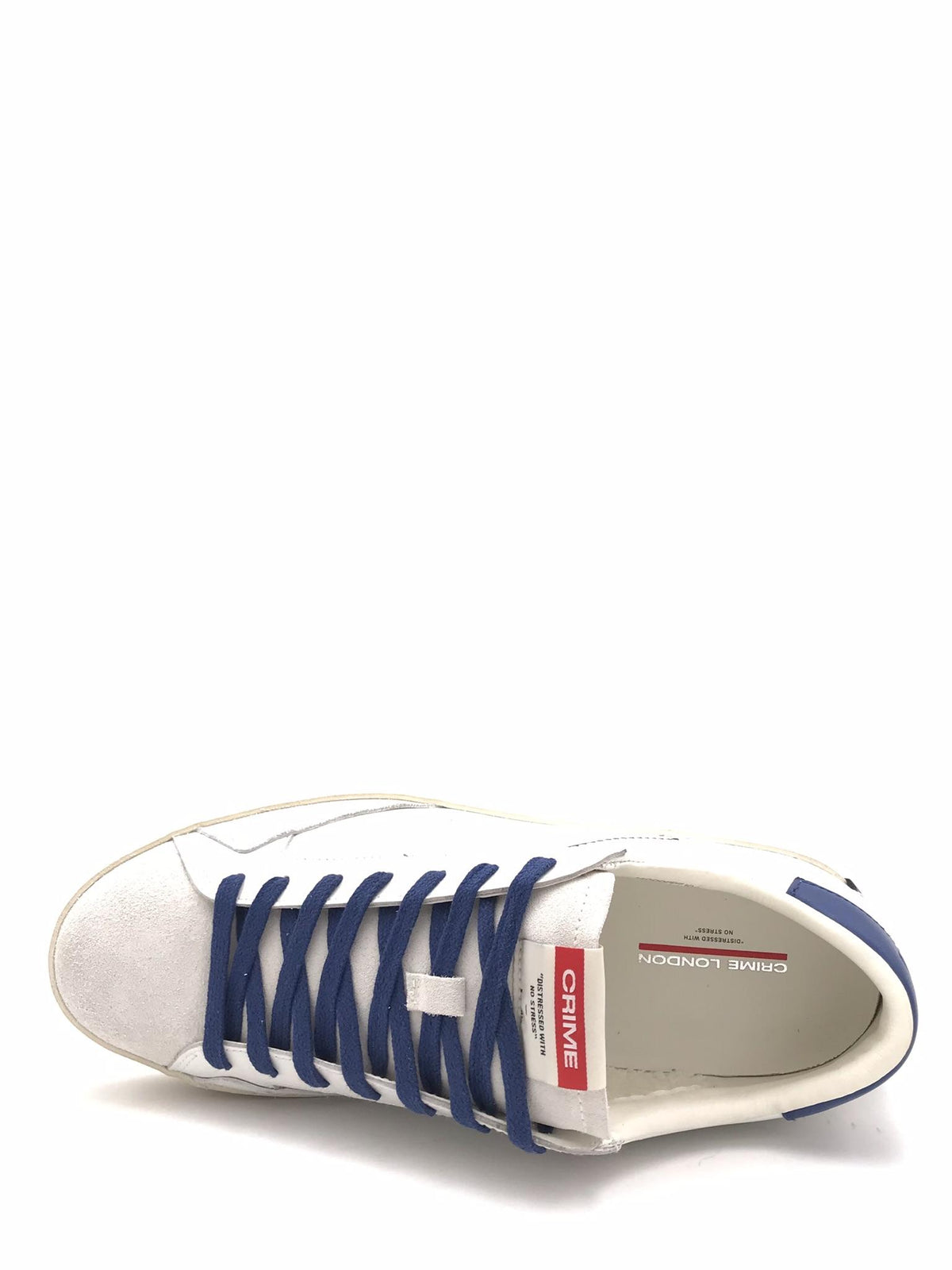 Sneakers uomo Distrassed bianco-blu