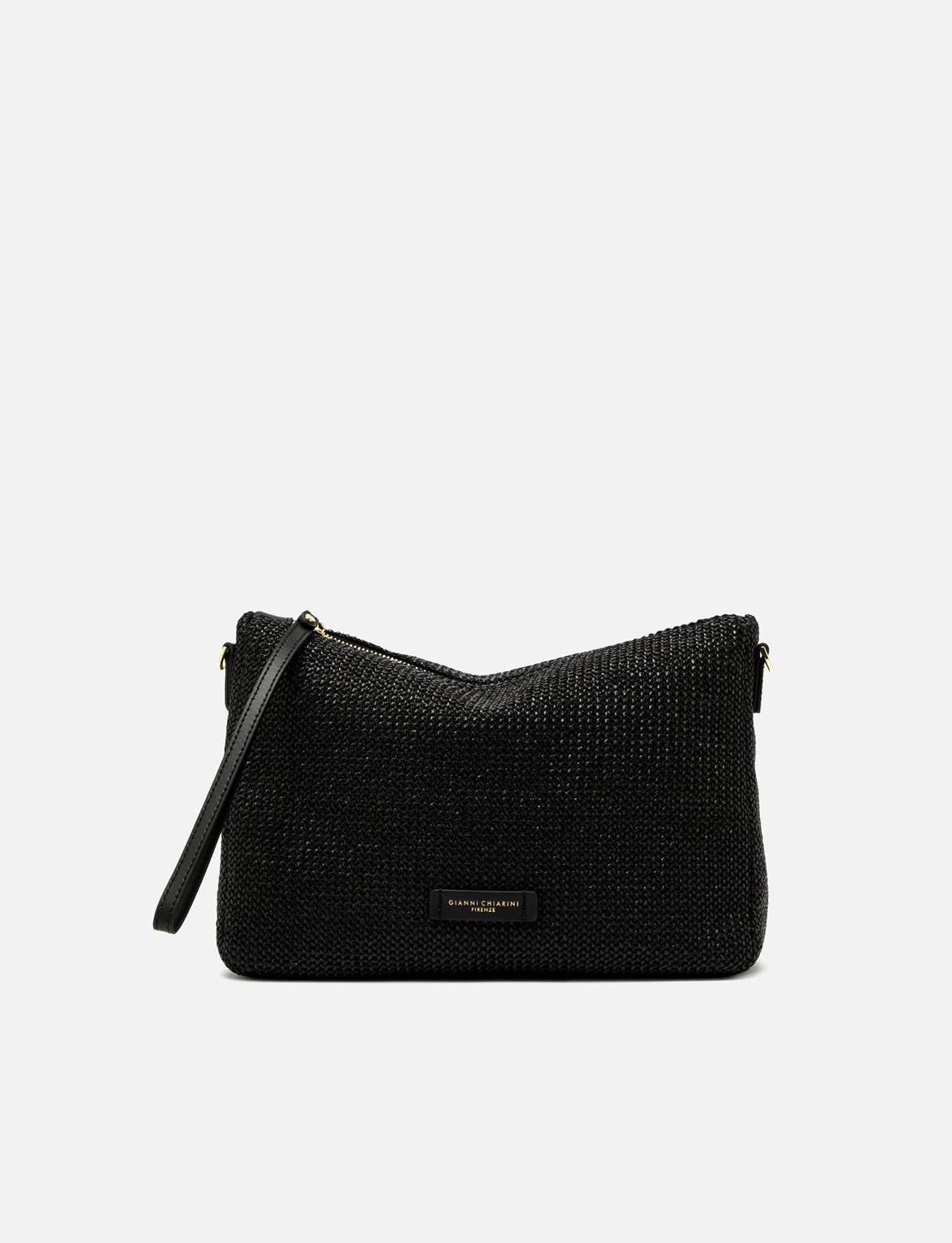 Borsa Nora pouch in raffia nero BS10225 TWIST-LSNERO GIANNI CHIARINI 