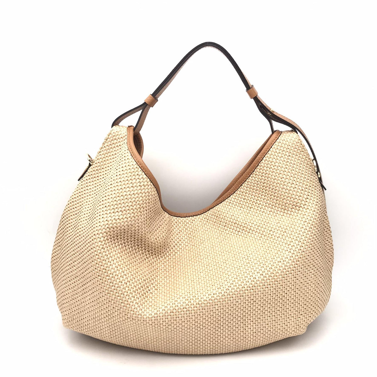 Borsa Ingrid in raffia naturale-cuoio 2769PE NATURALE/CUOIO LORISTELLA 