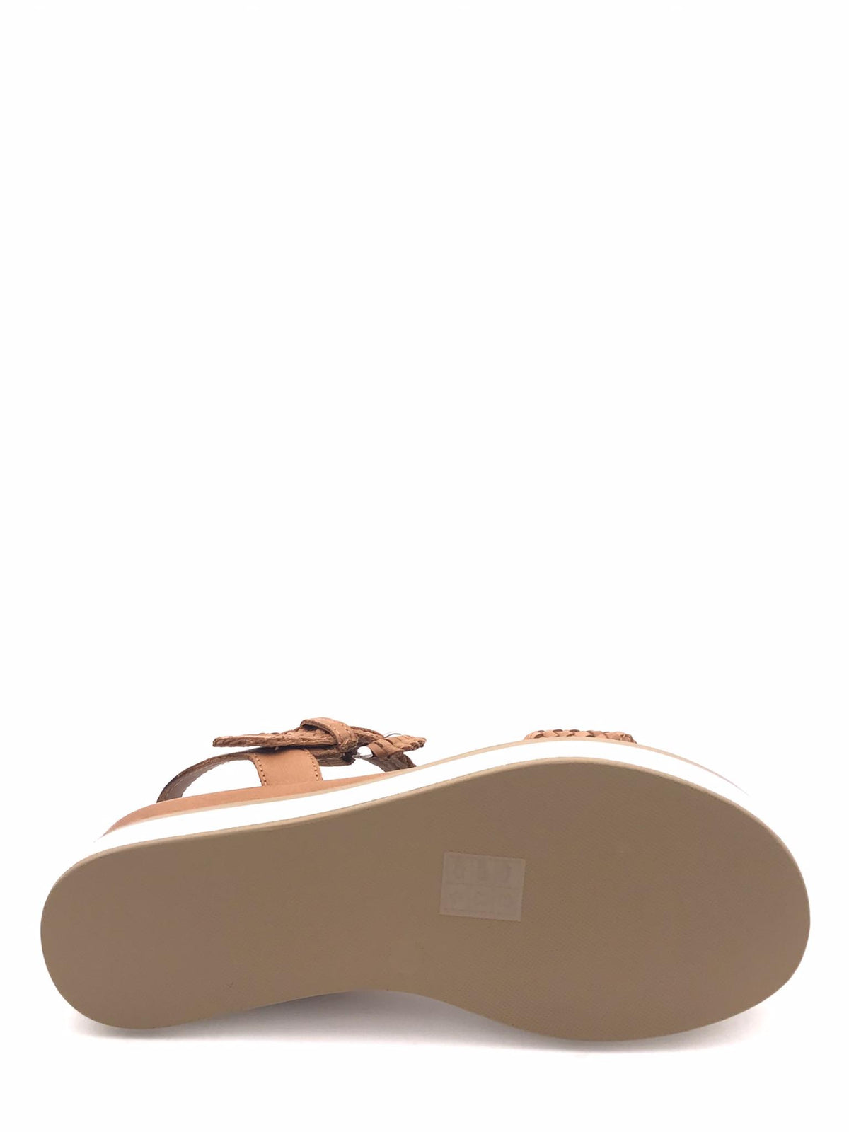 Sandalo in pelle intrecciata color cuoio 113031 CUOIO INUOVO 