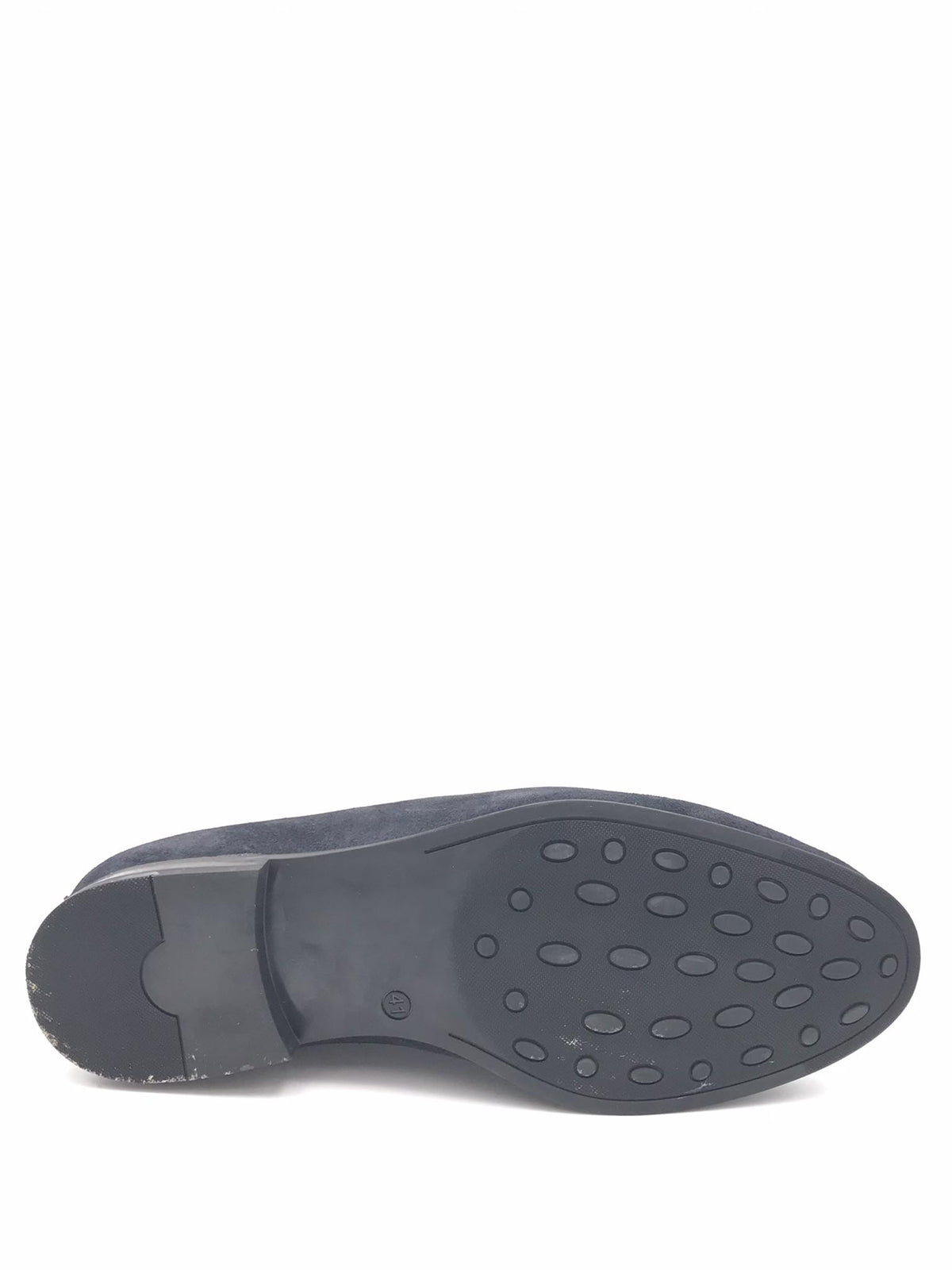 Mocassino uomo nappine in camoscio blu