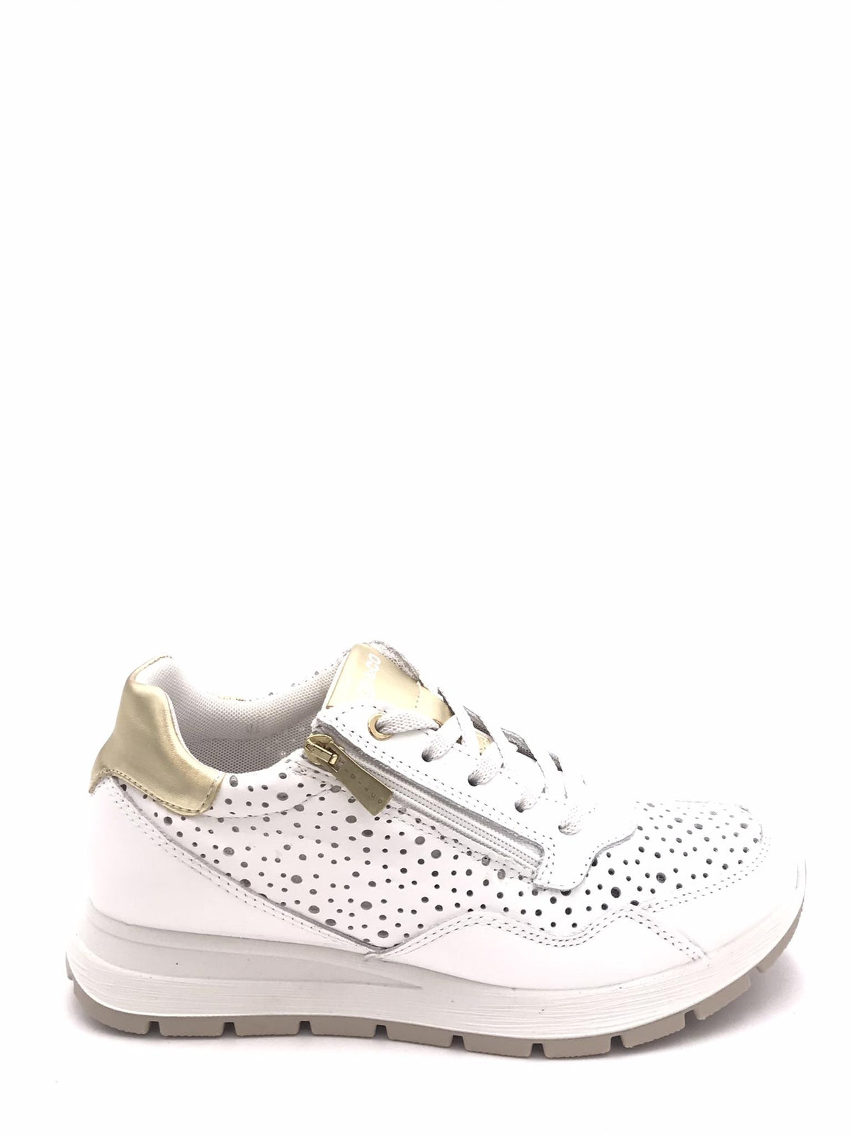 Sneakers Ermione in pelle forata bianca 1151522 BIANCA IGI&CO 