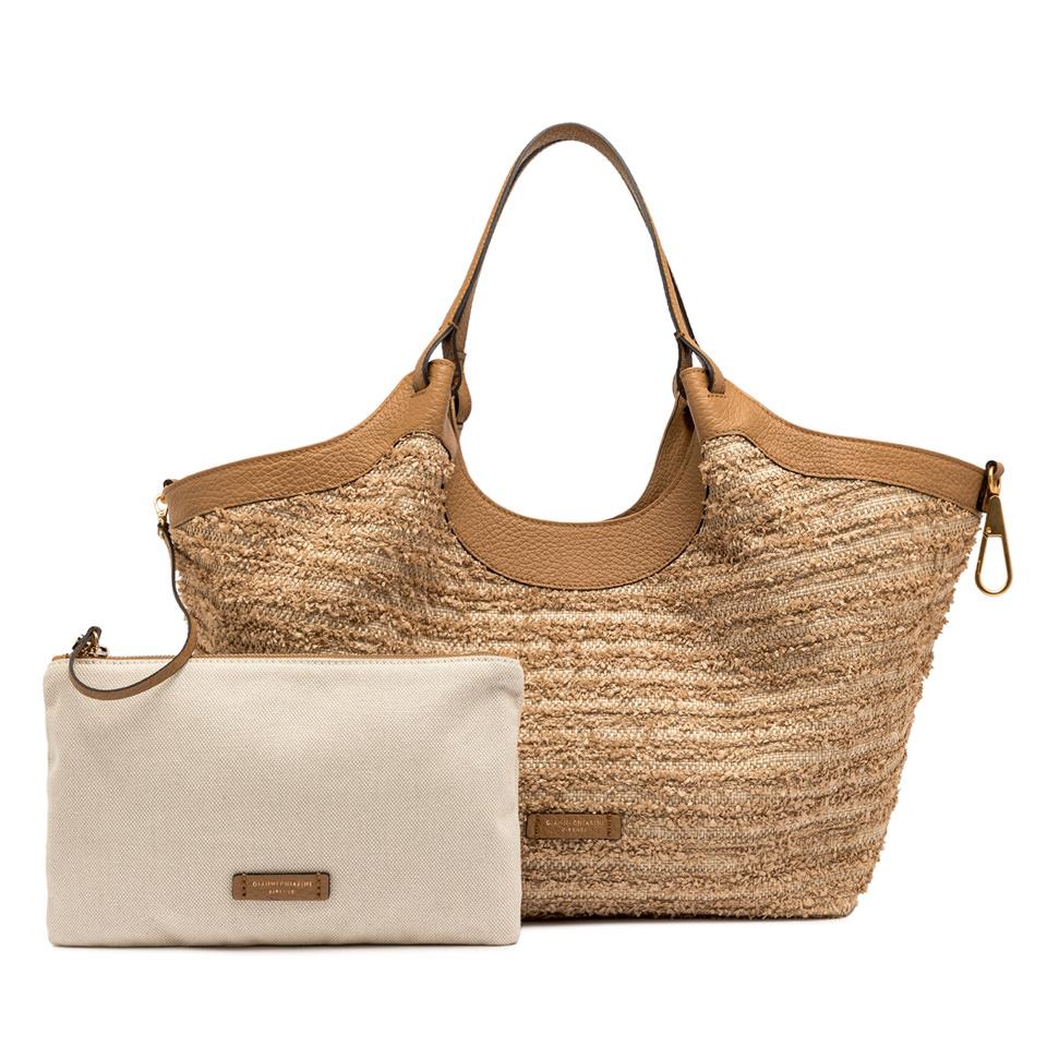Borsa Dua paglia naturale fru fru BS11120 NATURALE GIANNI CHIARINI 