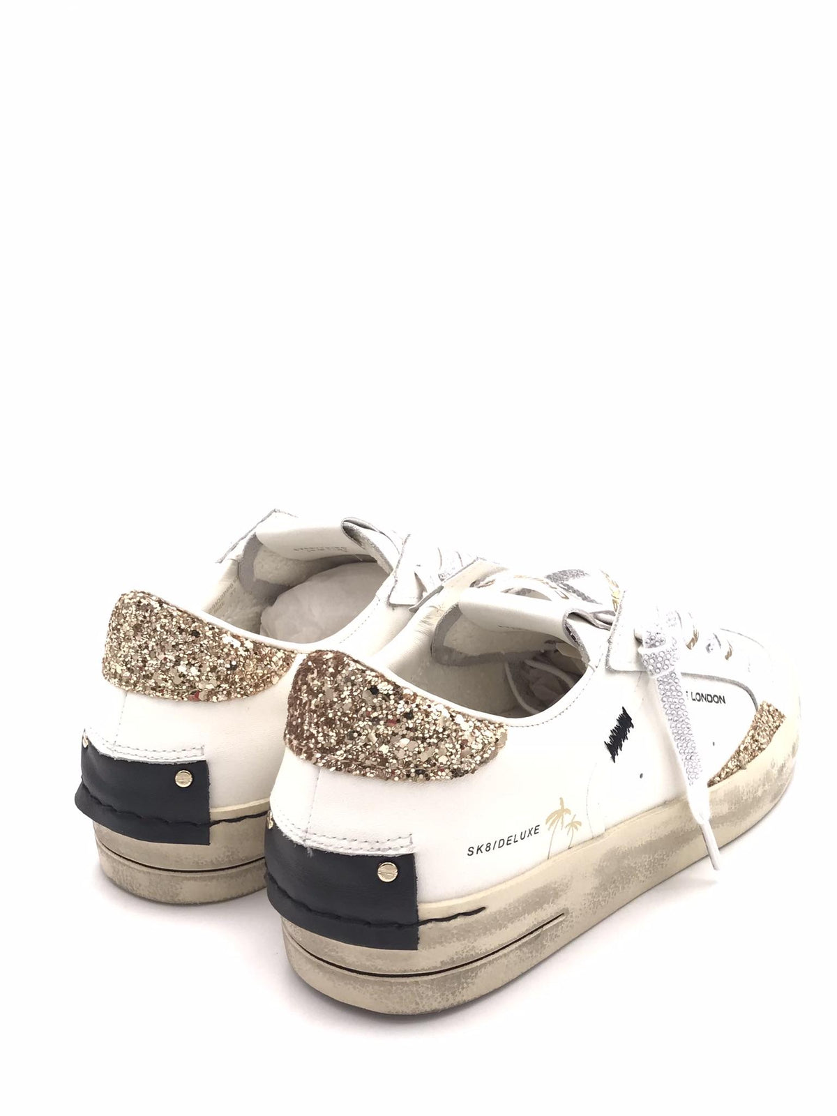 Sneakers Sk8 delux bianca e argento 29102 BIANCO/ORO CRIME LONDON 