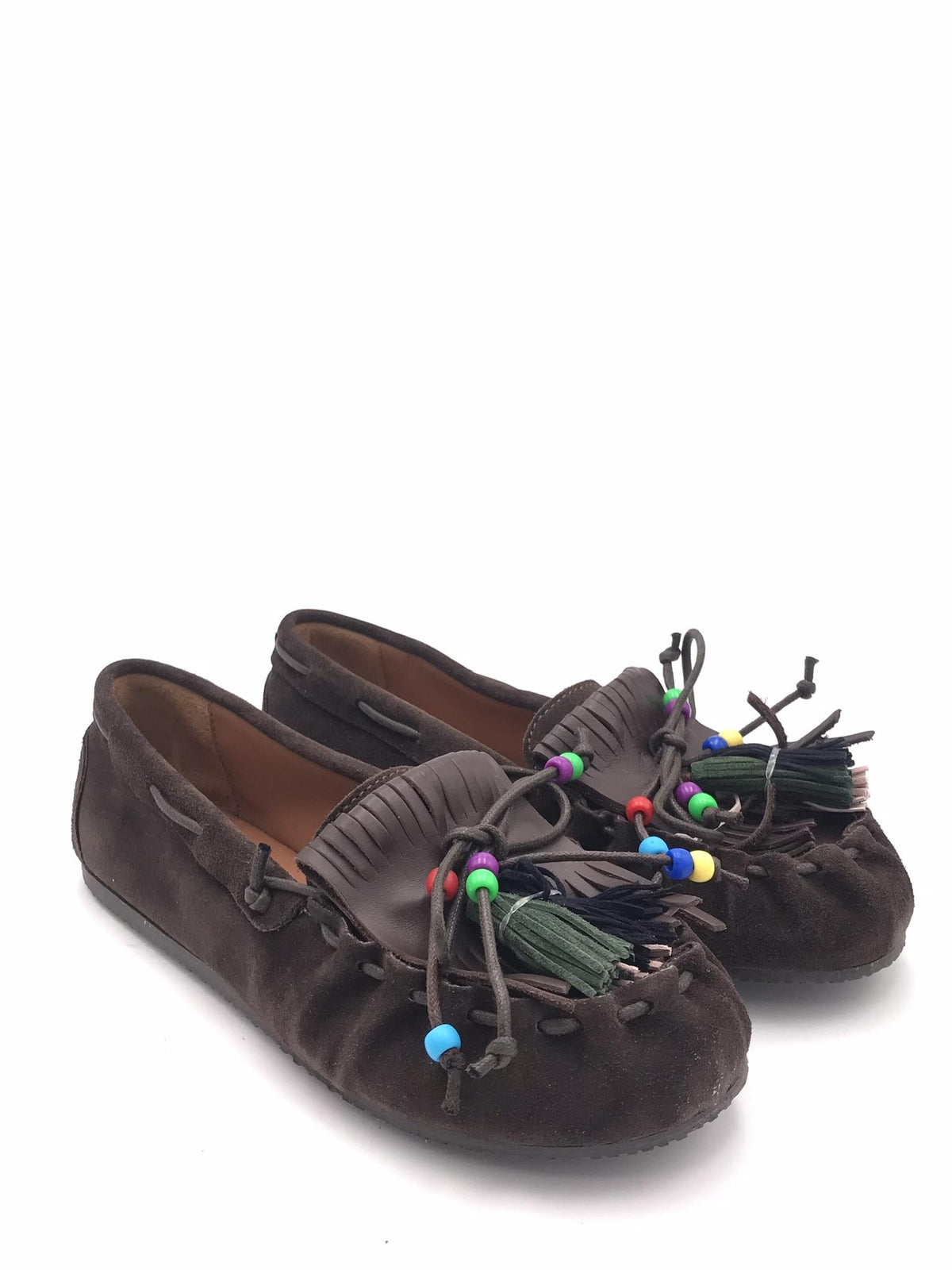 Mocassino in crosta moro con frange e nappine 5322 TESTA DI MORO OFFICINA 
