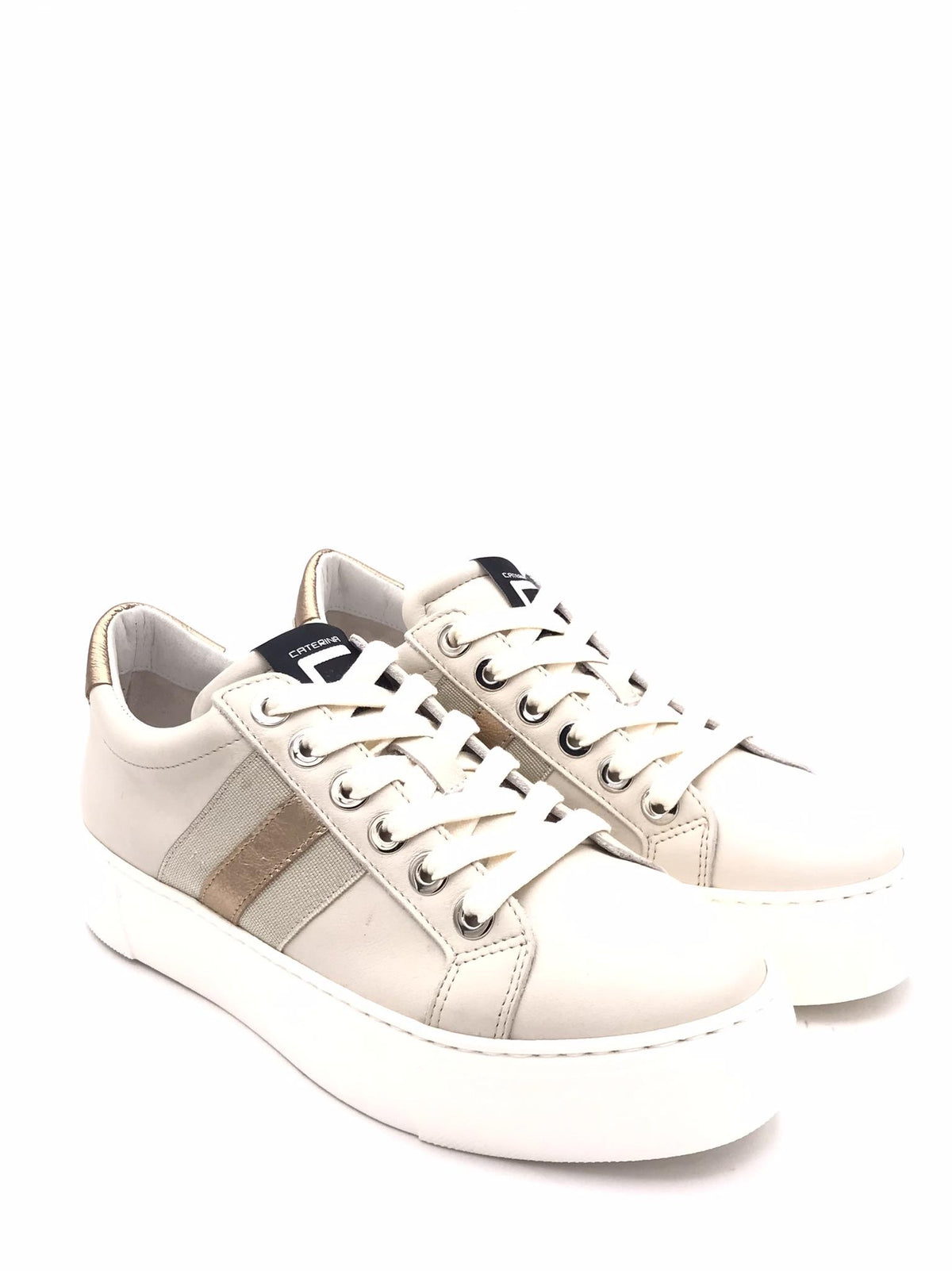 Sneakers donna Maddy in pelle beige
