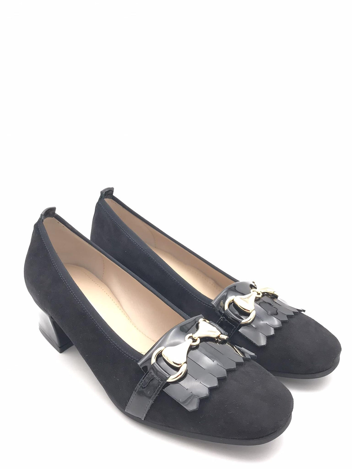 Decolletè Carla frangia in camoscio nero 831/F NERO ZULIAN 