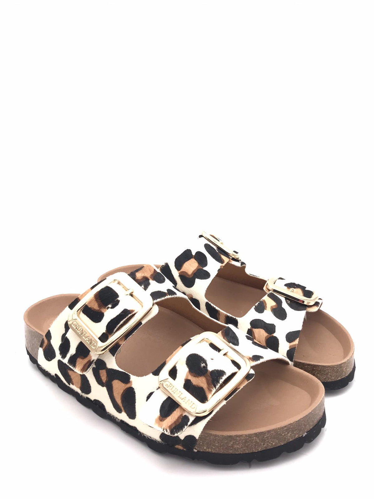 Ciabatta donna Enny in cavallino leopardato beige