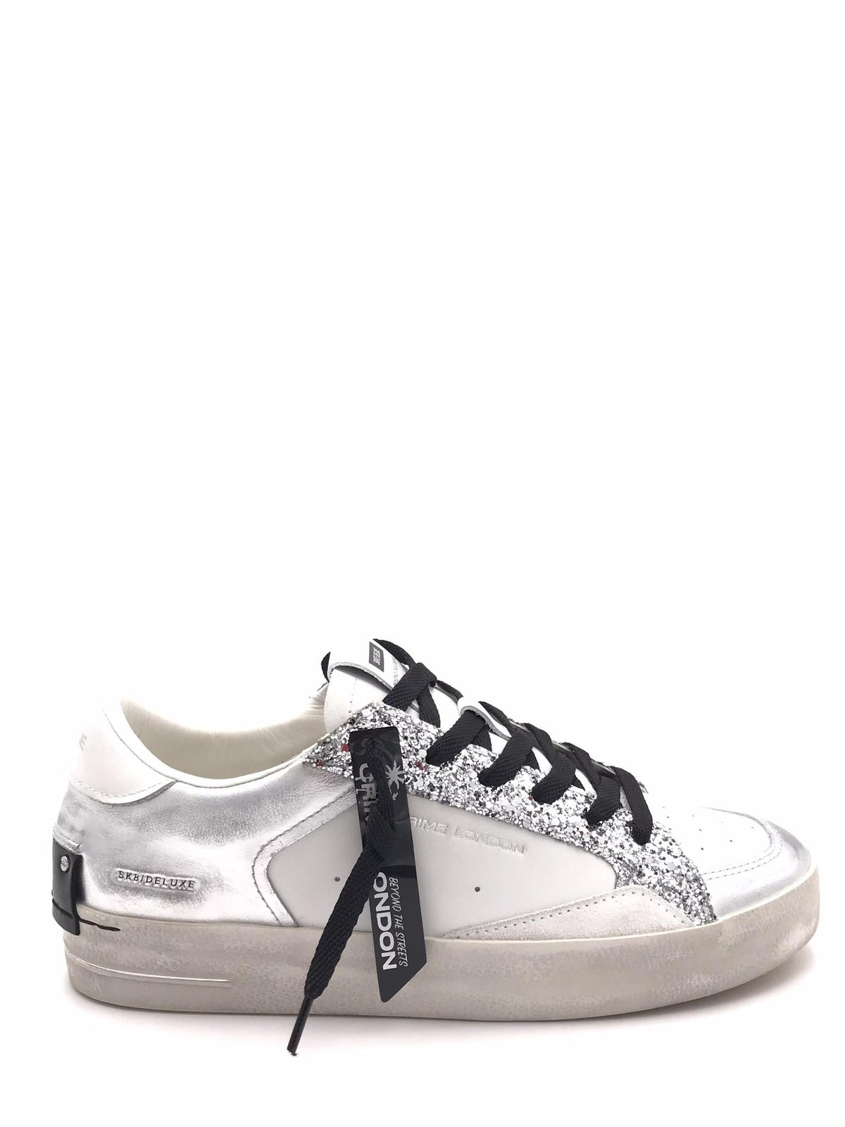 Sneakers donna delux bianco-argento