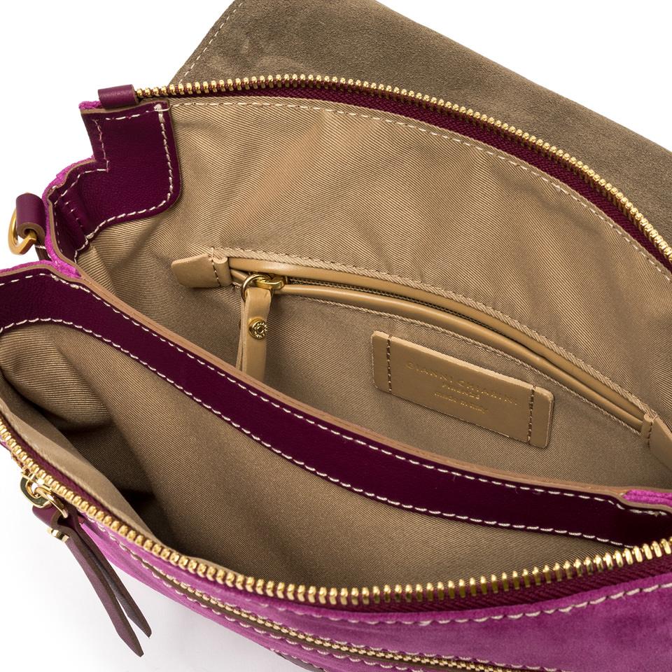 Borsa Three in camoscio desert flower BS12294 FUCSIA GIANNI CHIARINI 