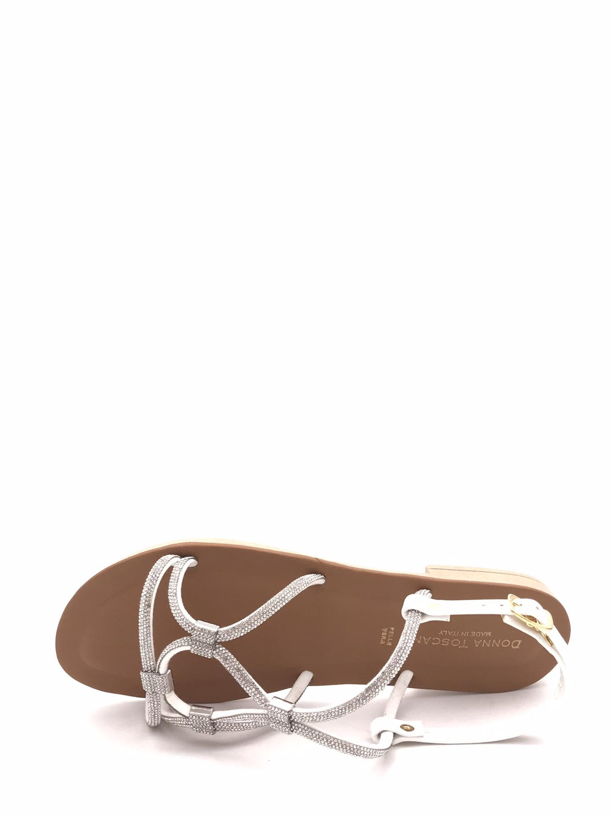 Sandalo strass bianco 768 BIANCO DONNA TOSCANA 