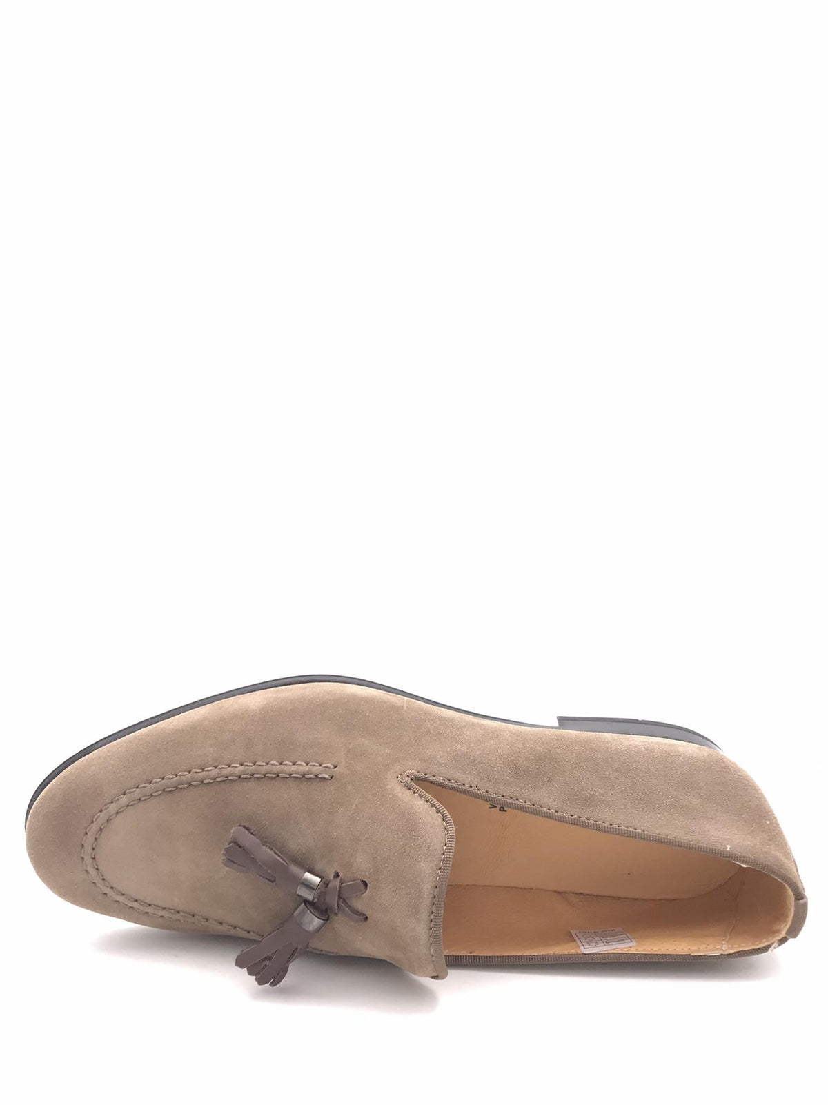 Mocassino uomo nappine in camoscio taupe