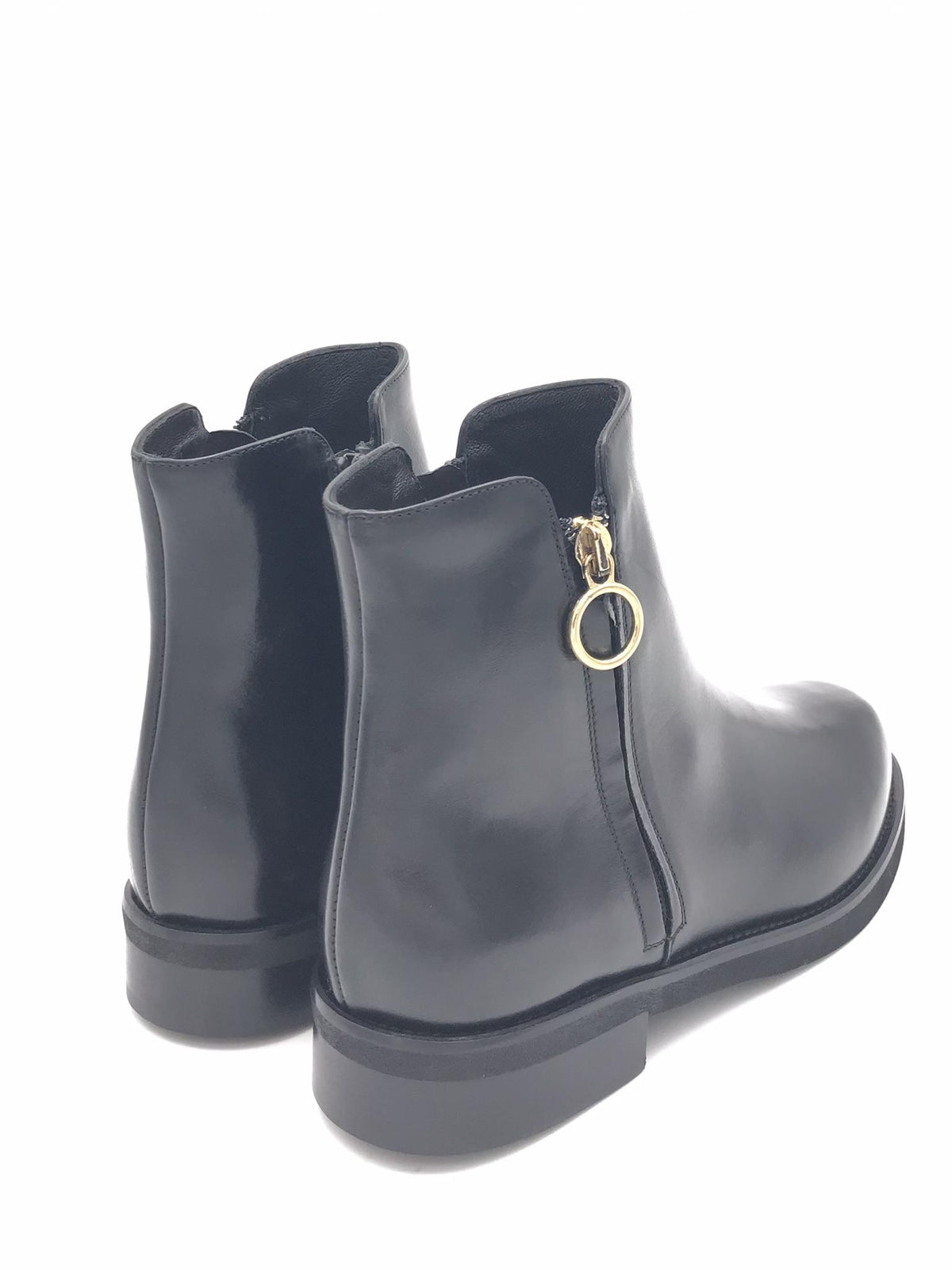 Tronchetto basso in pelle nera K082T NERO LUCA GROSSI 