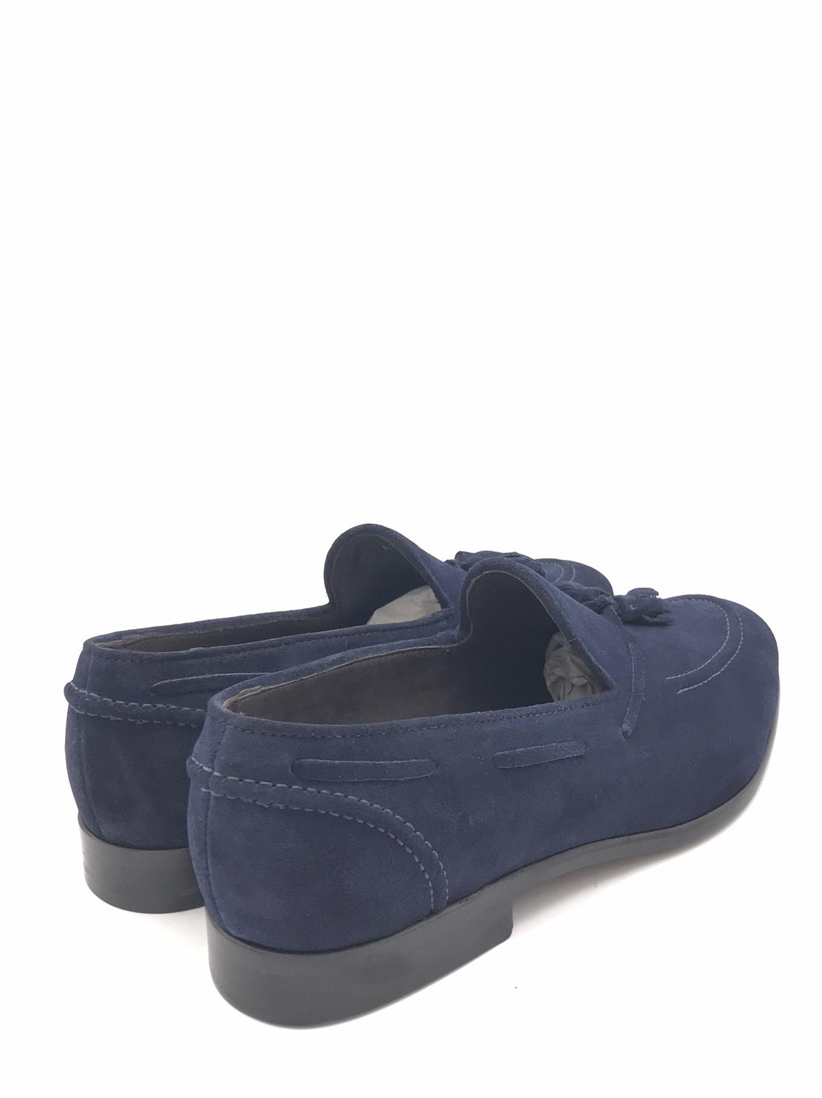 Mocassino elegante uomo in camoscio blu