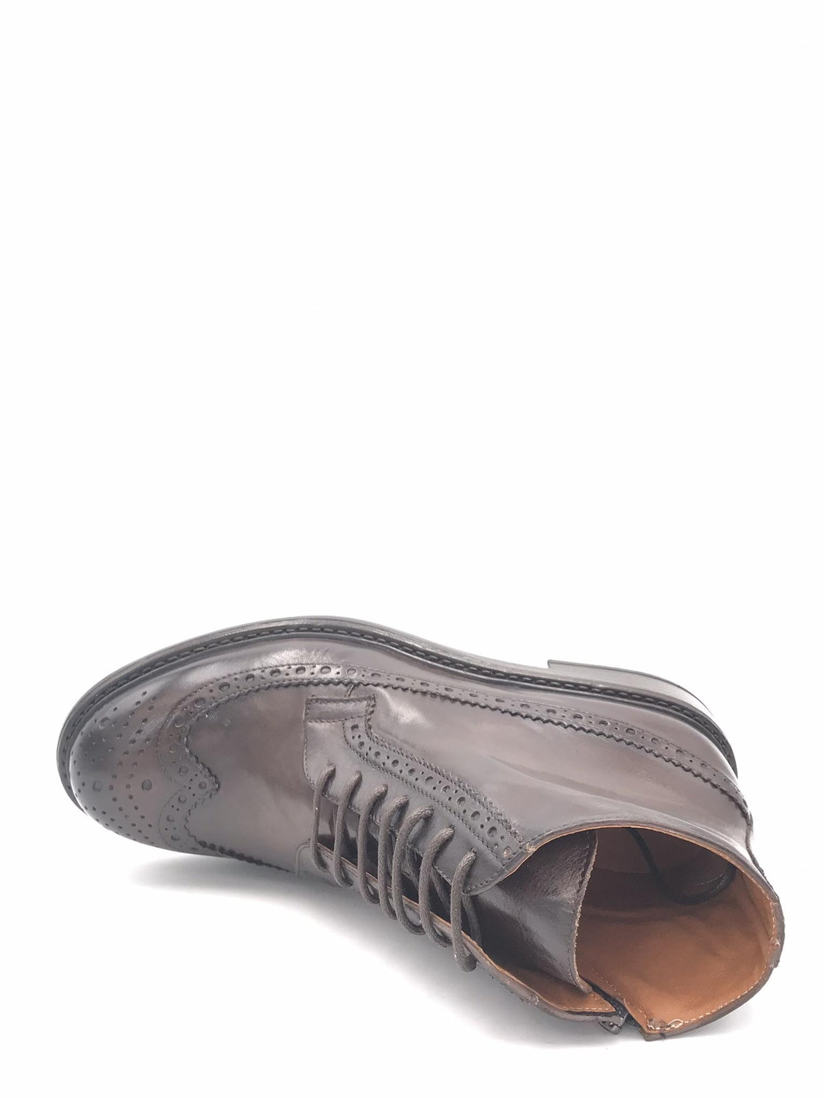 Stivaletto allacciato stile inglese in pelle moro 9821 TESTA DI MORO EXTON 