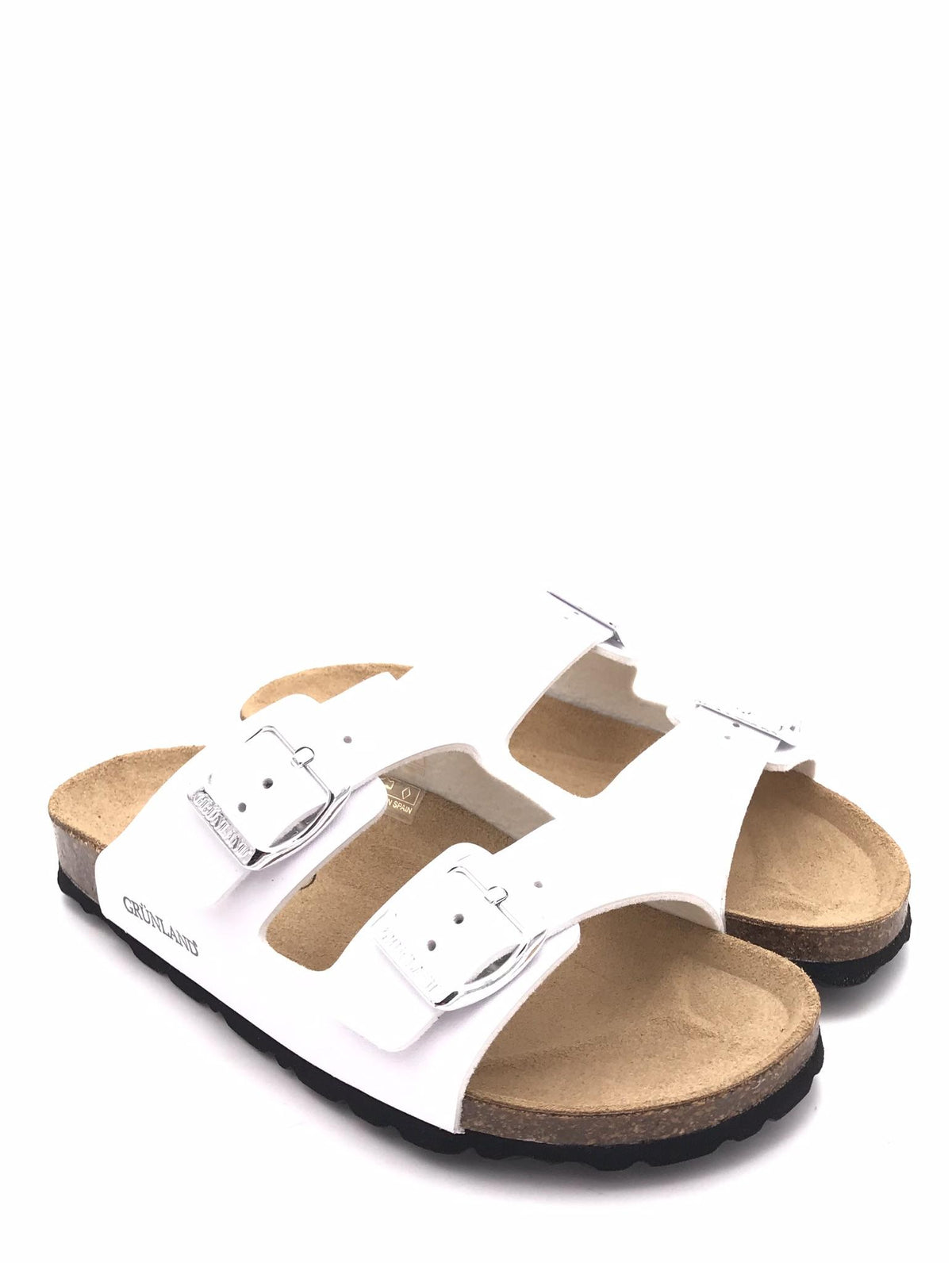 Ciabatta donna Sara doppia fascia bianca CB 4018 BIANCO GRUNLAND 