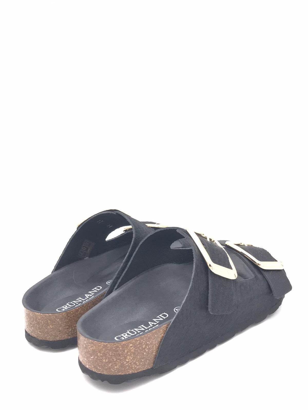 Ciabatta donna Enny in cavallino nero
