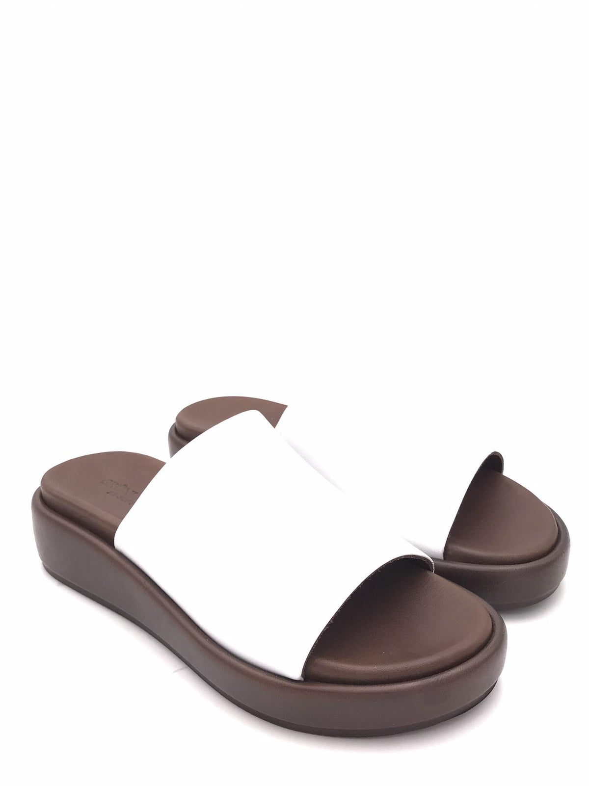 Ciabatta donna Fles in pelle bianca