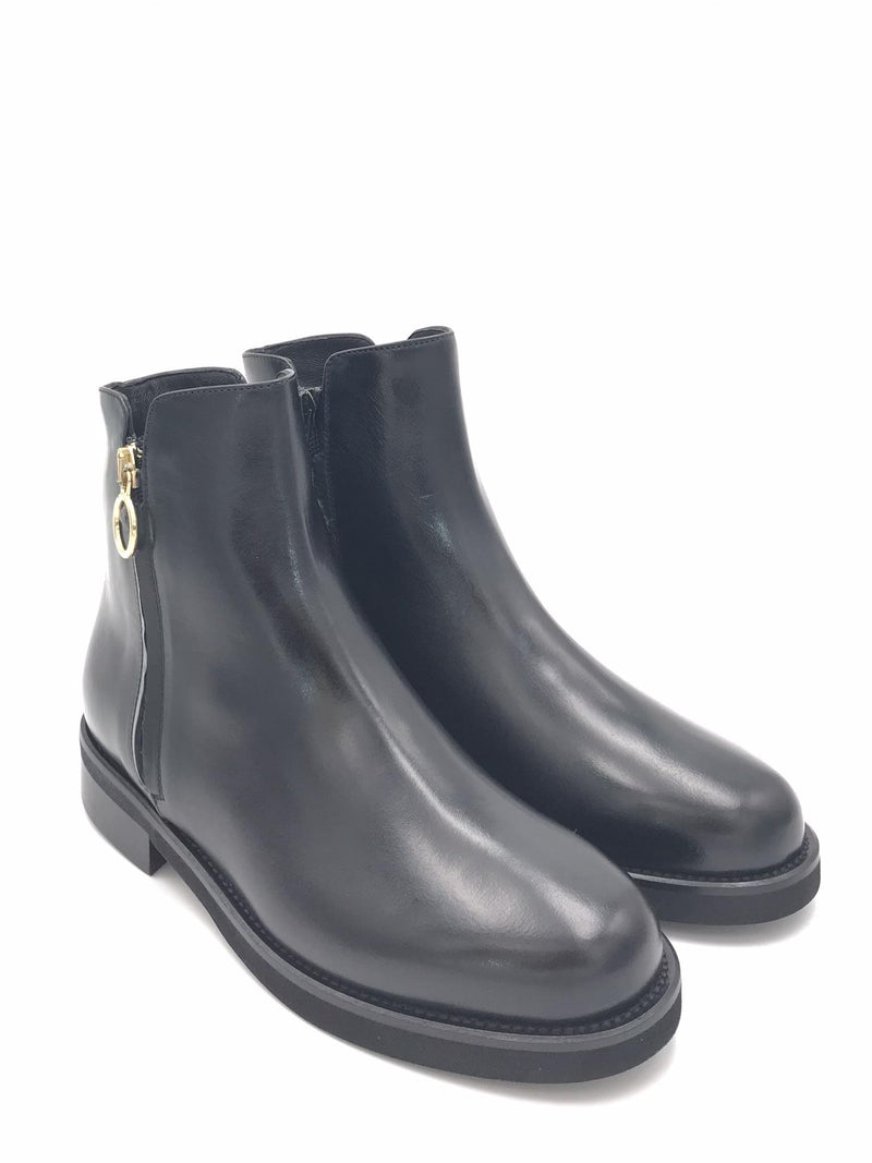 Tronchetto basso in pelle nera K082T NERO LUCA GROSSI 