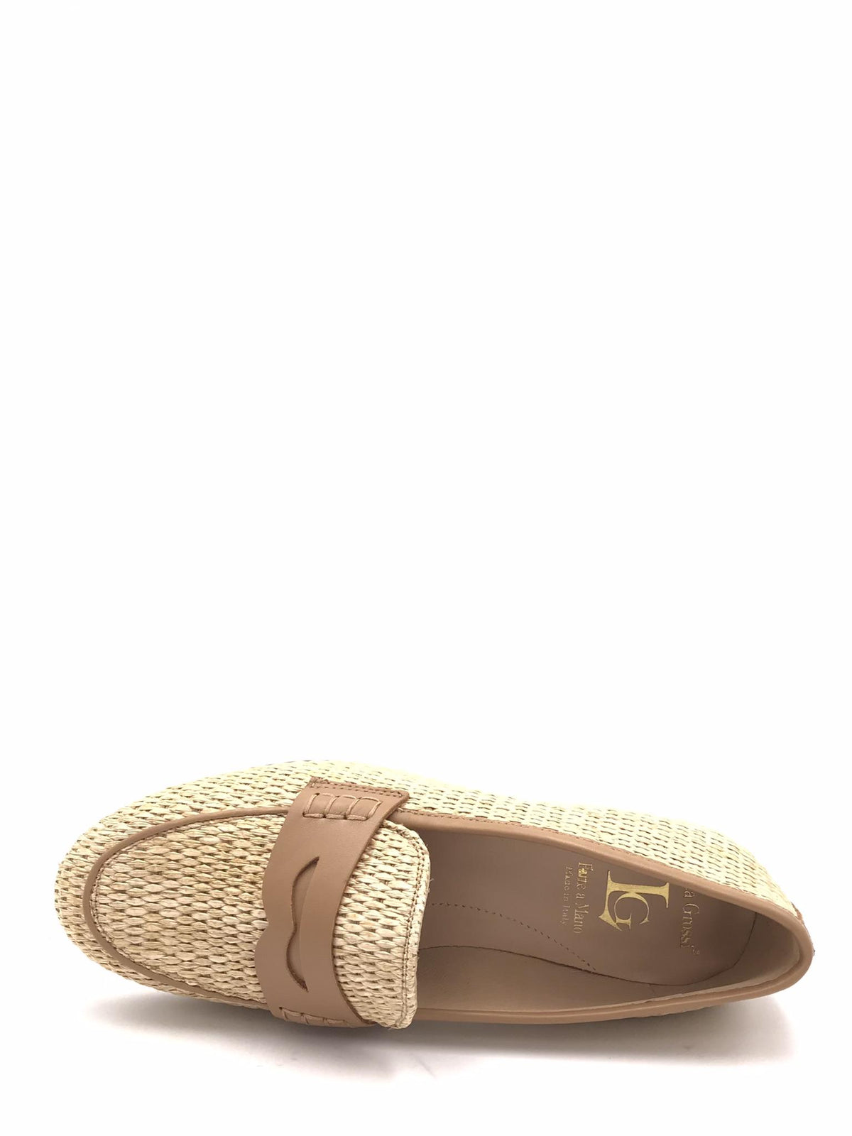 Mocassino Sital in raffia naturale K446M NATURALE/CUOIO LUCA GROSSI 