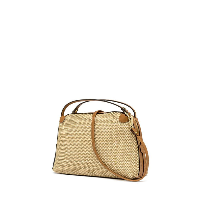 Borsa Alifa in raffia naturale-cuoio BS8788 NATURALE/CUOIO GIANNI CHIARINI 