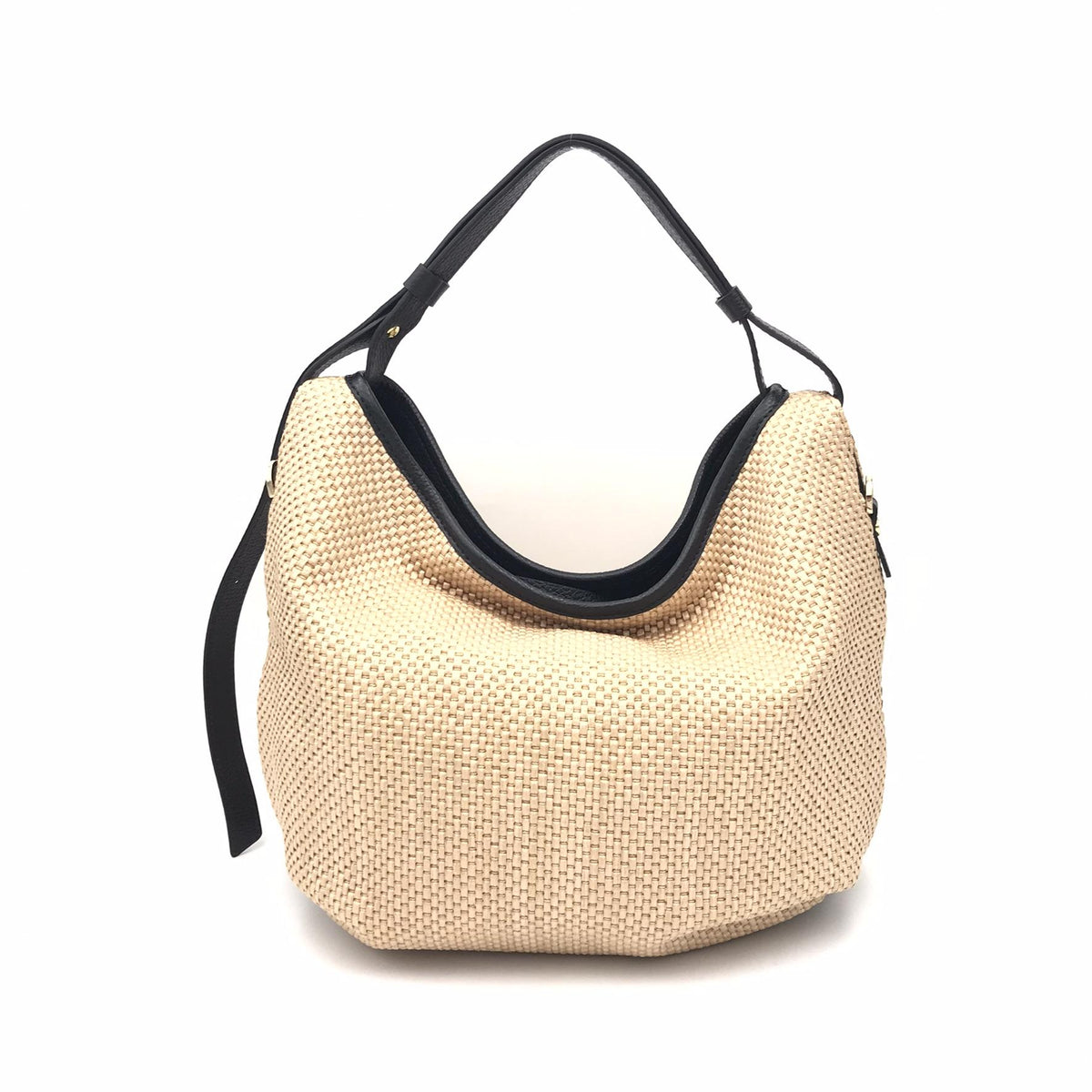 Borsa Ingrid small in raffia naturale-nero 2770PE NATURALE/NERO LORISTELLA 