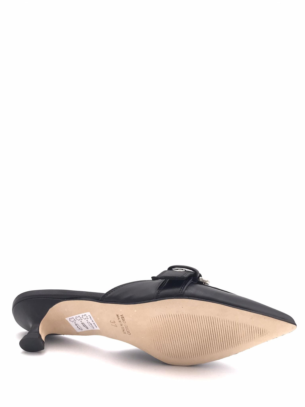 Sabot Anit-couture in pelle nera