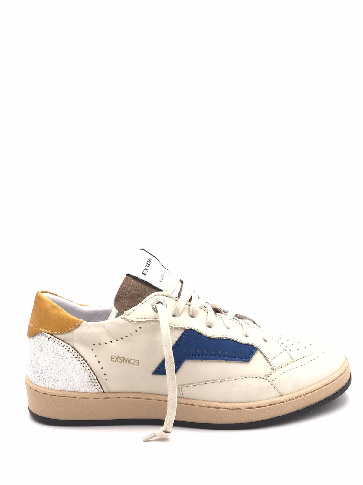 Sneakers uomo in pelle latte