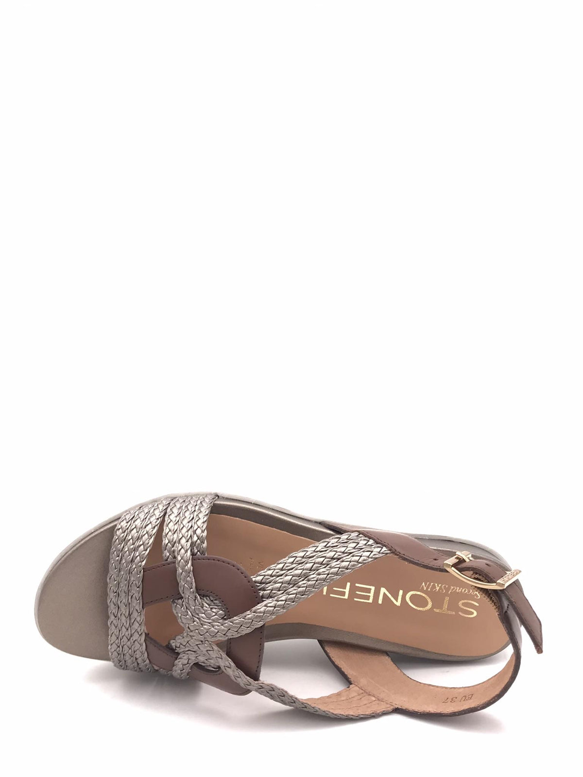 Sandalo con zeppa  intrecciato marrone-fucile 220895 MARRONE STONEFLY 