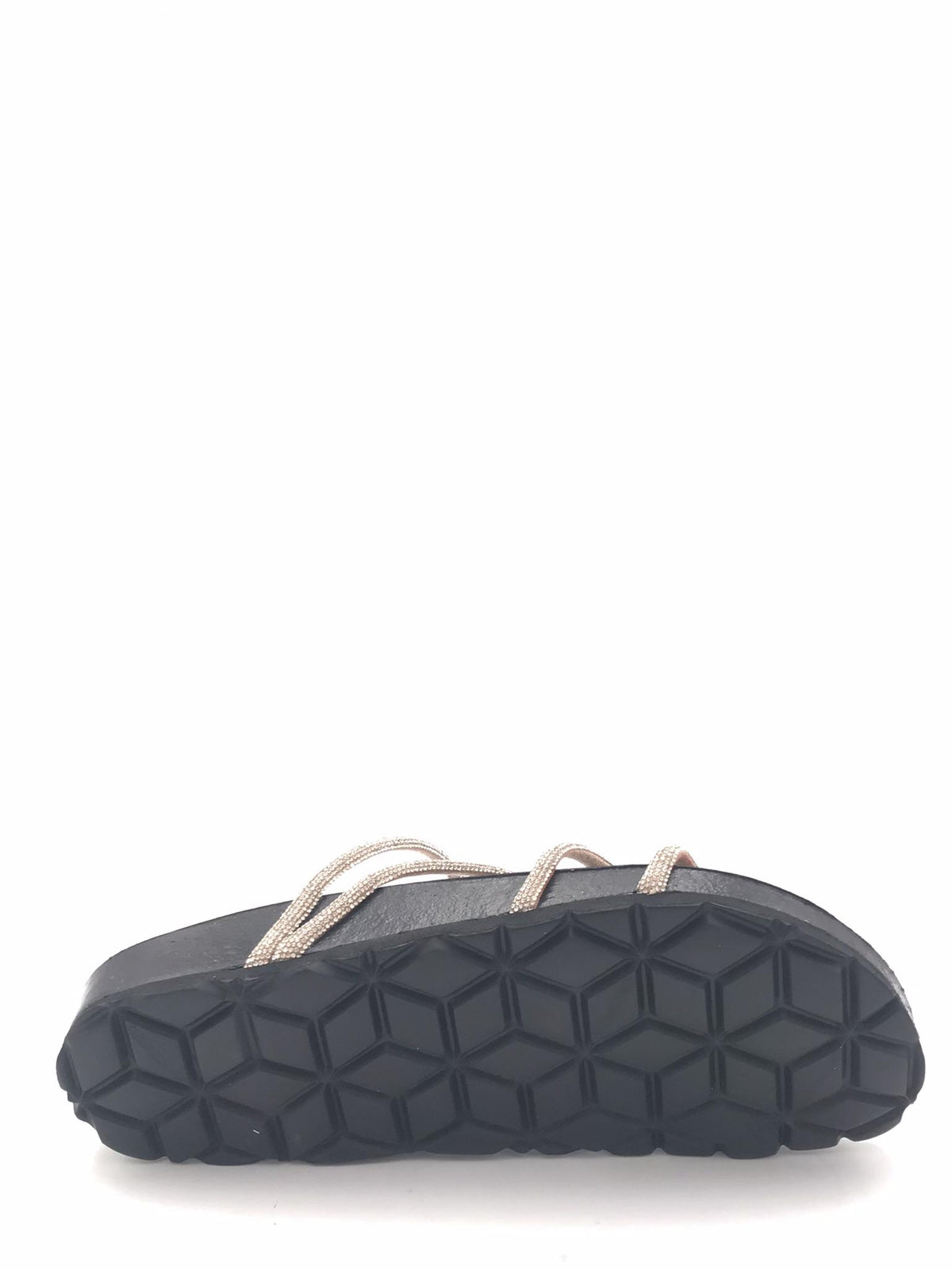 Ciabatta Sara con fascette in strass champagne CB 0836 CHAMPAGNE-NERO GRUNLAND 