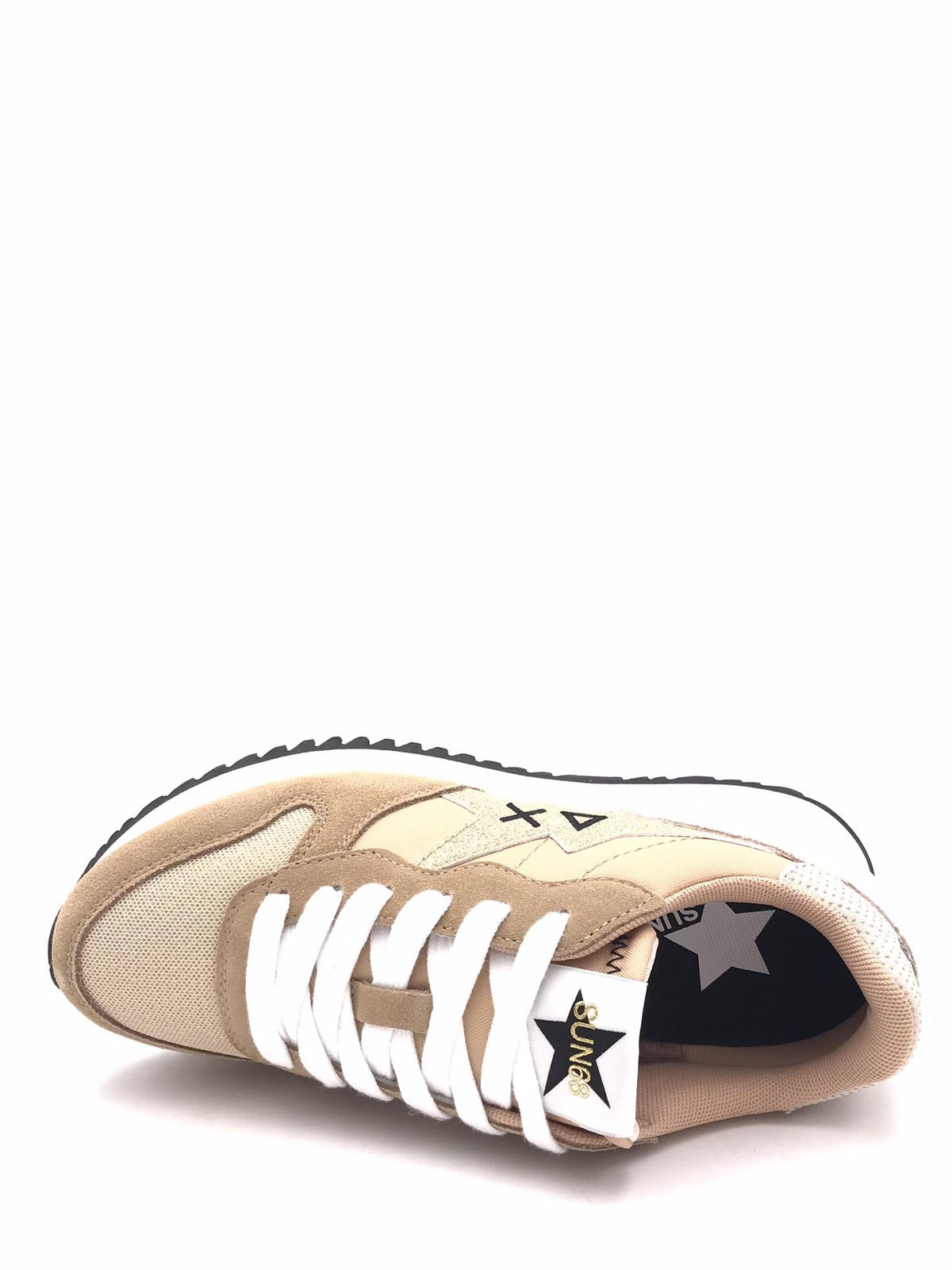 Snekers donna Stargirl glitter logo beige