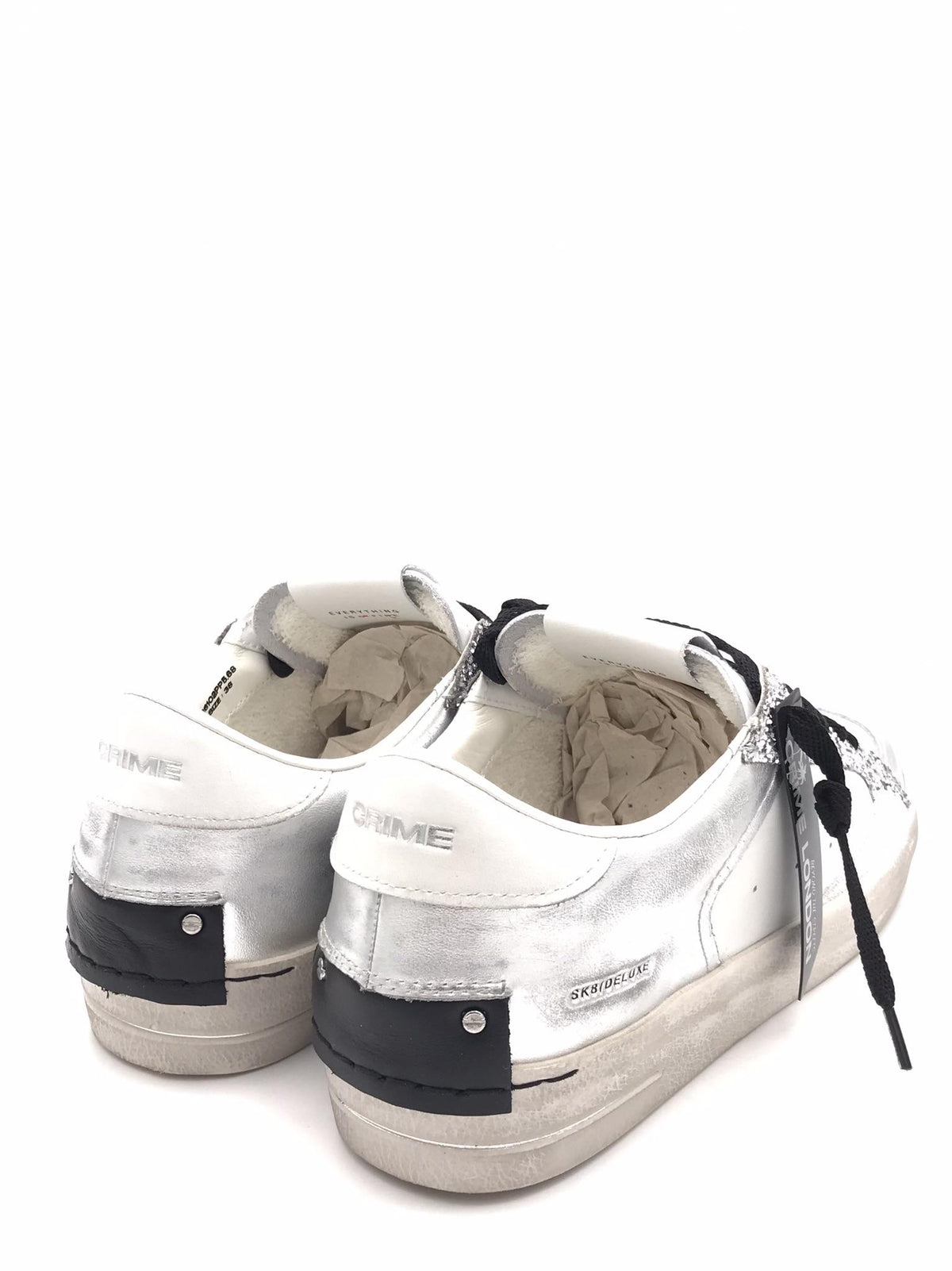 Sneakers donna delux bianco-argento