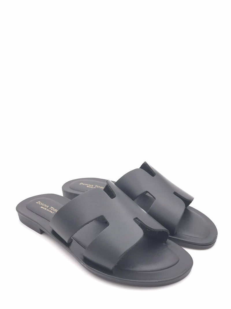 Ciabatta in pelle nera 501 NERO DONNA TOSCANA 