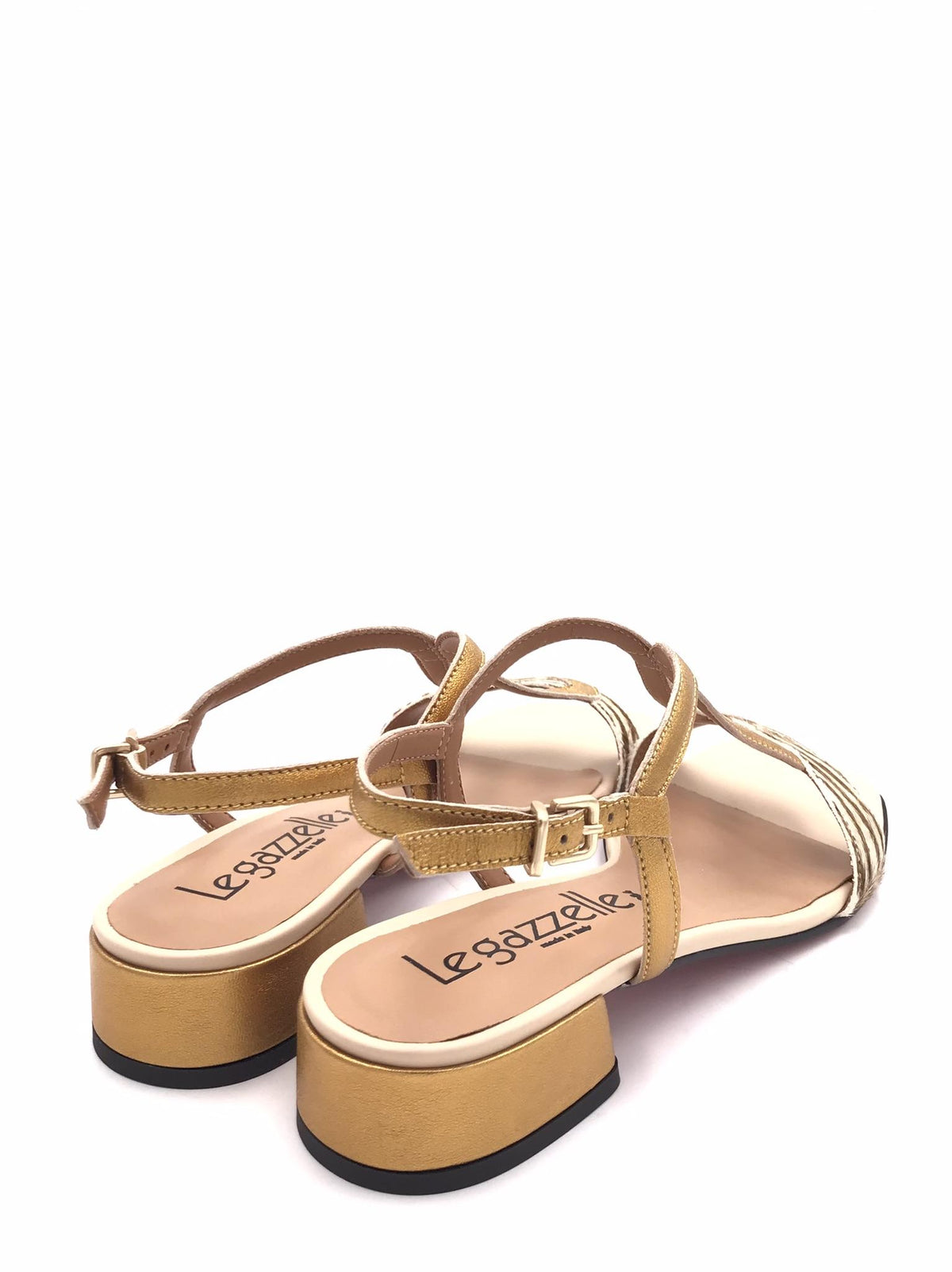 Sandalo in cavallino zebrato e pelle bronzo 202 BRONZO LEGAZZELLE 