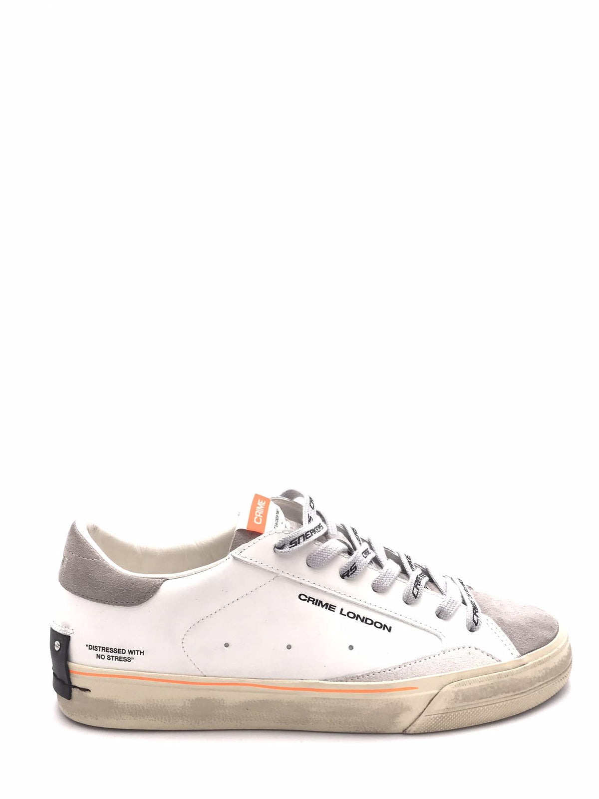 Sneakers Distrassed bianca-grigia 19054 BIANCO/GRIGIO CRIME LONDON 