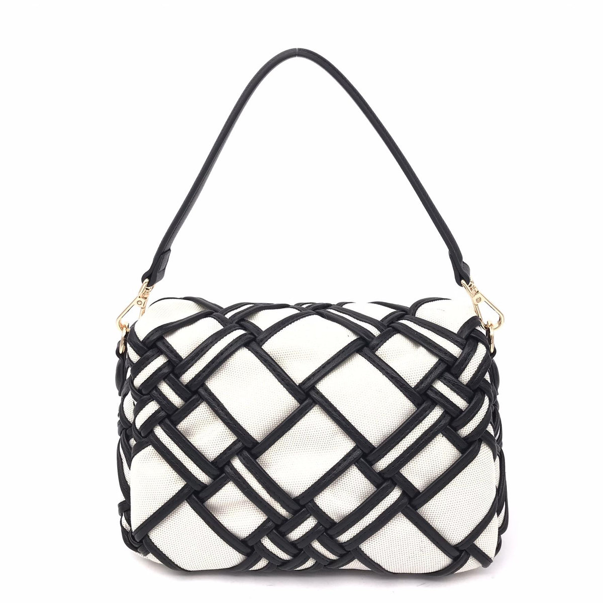 Borsa a spalla roads shoulder canvas nero-avorio 151M-BZ-202 NERO LA CARRIE 
