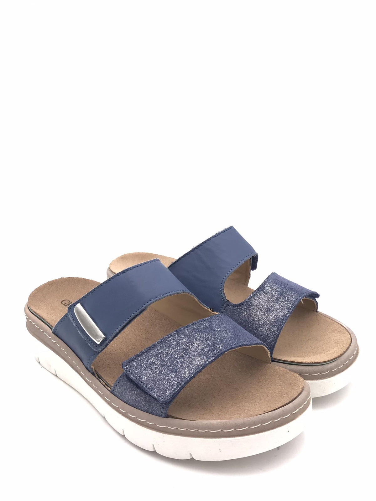 Ciabatta donna Moll in pelle jeans CE 0458 JEANS GRUNLAND 