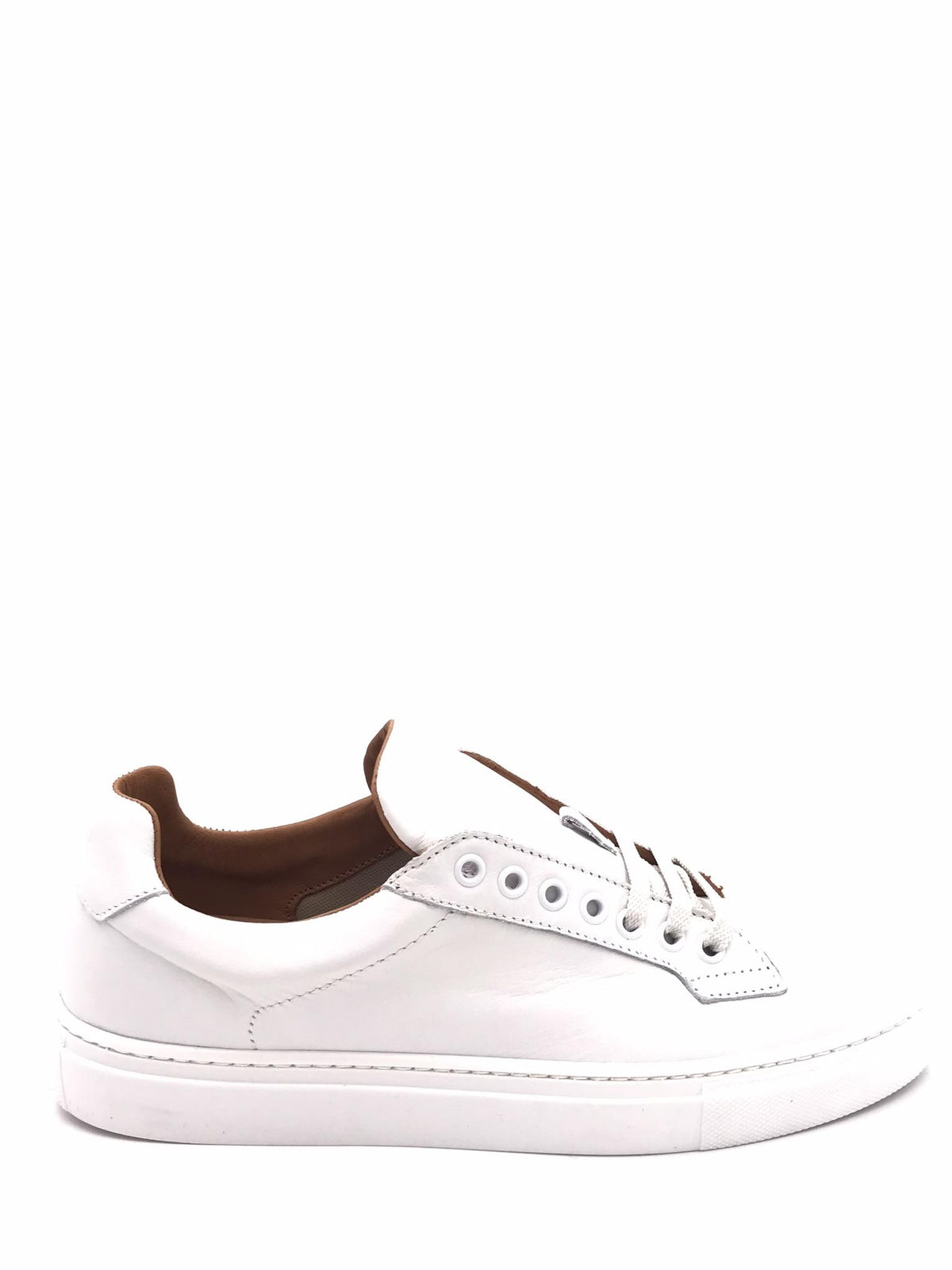Sneakers uomo basic in pelle bianca 29P1 BIANCO FRAU 