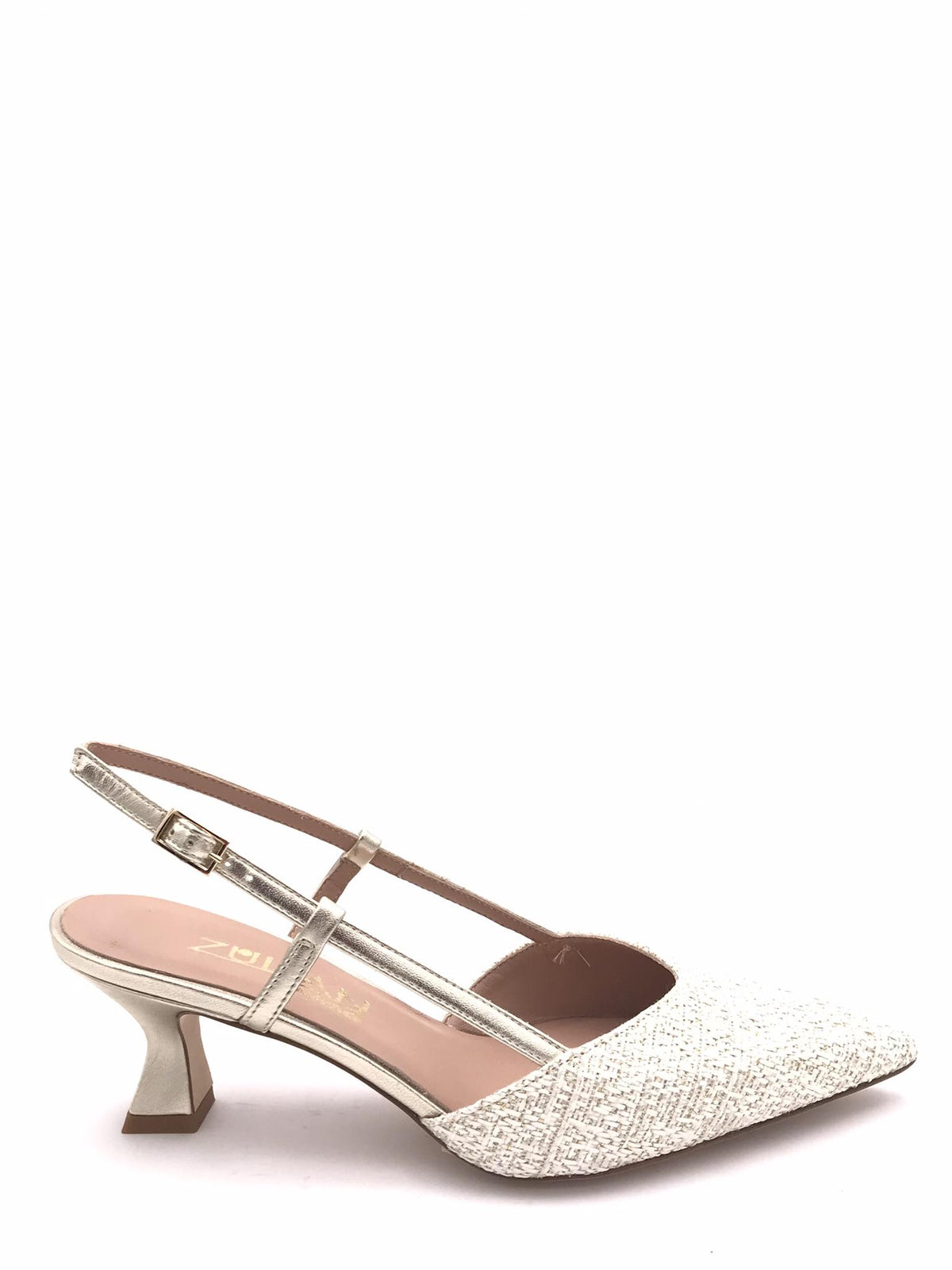 Slingback Rita in raffia avorio-platino 1520/ZP AVORIO/PLATINO ZULIAN 